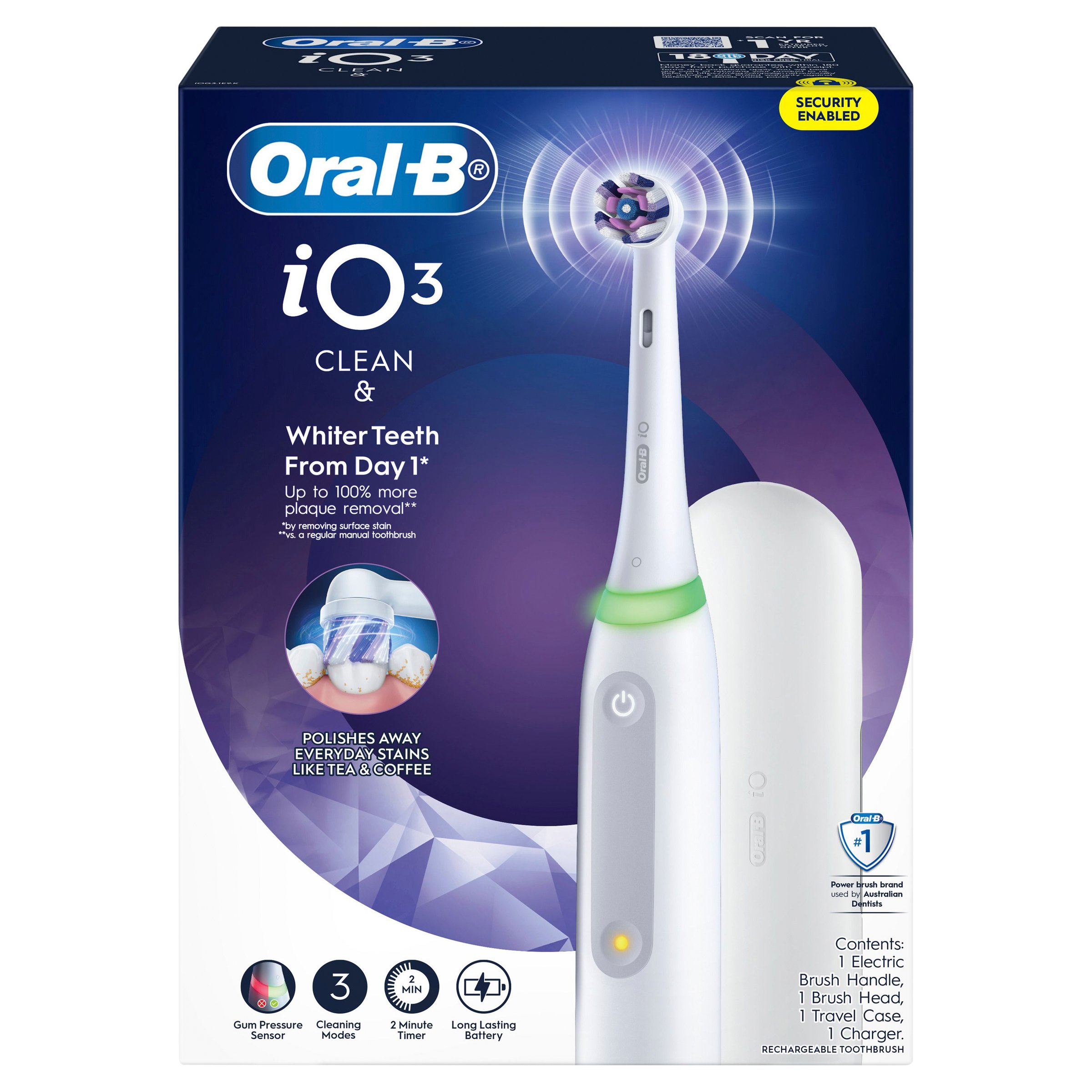 Oral-B iO 3 Clean & Whiten Quite White Electric Toothbrush 1 each - Image 1