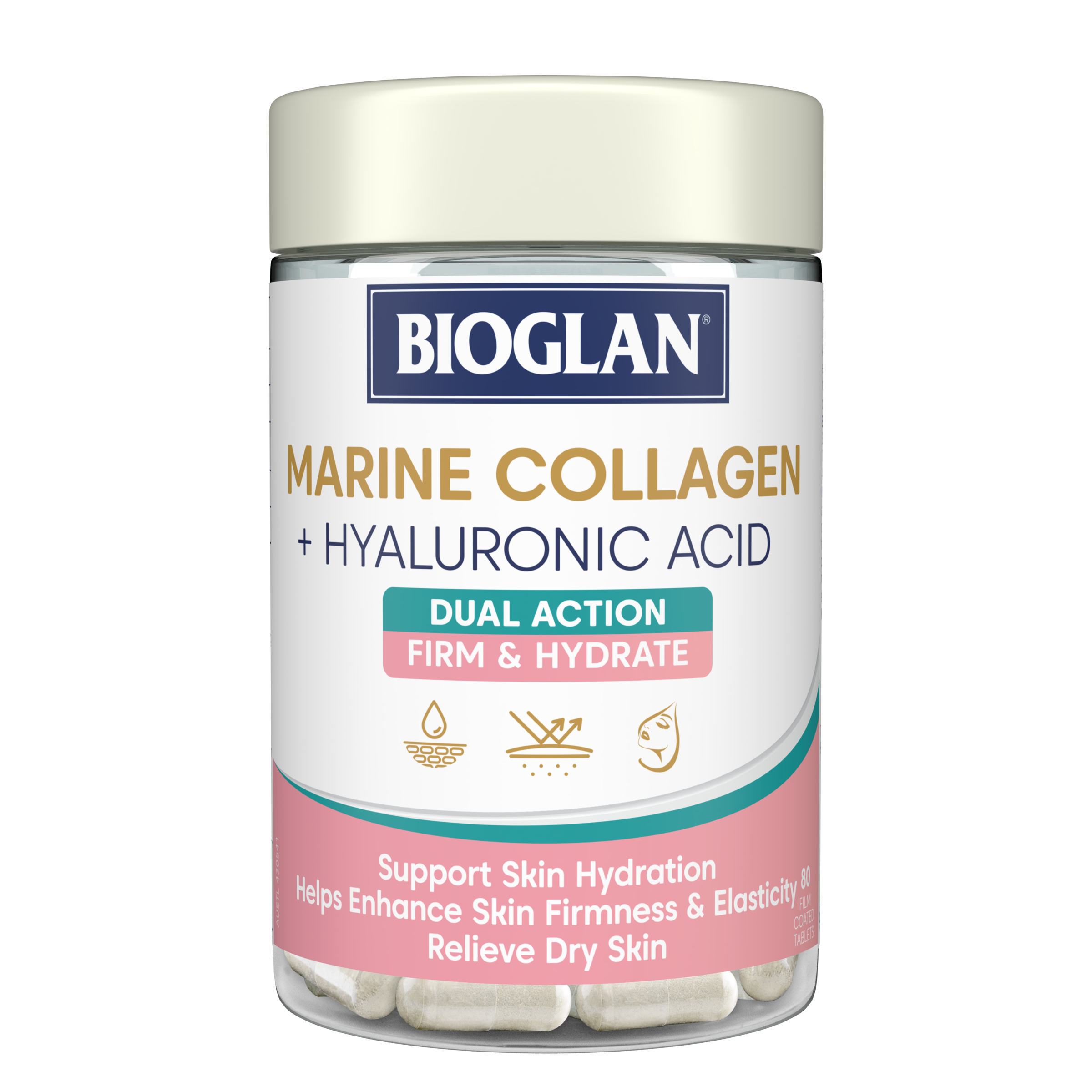 Bioglan Marine Collagen+Ha 80 tablets - Image 1