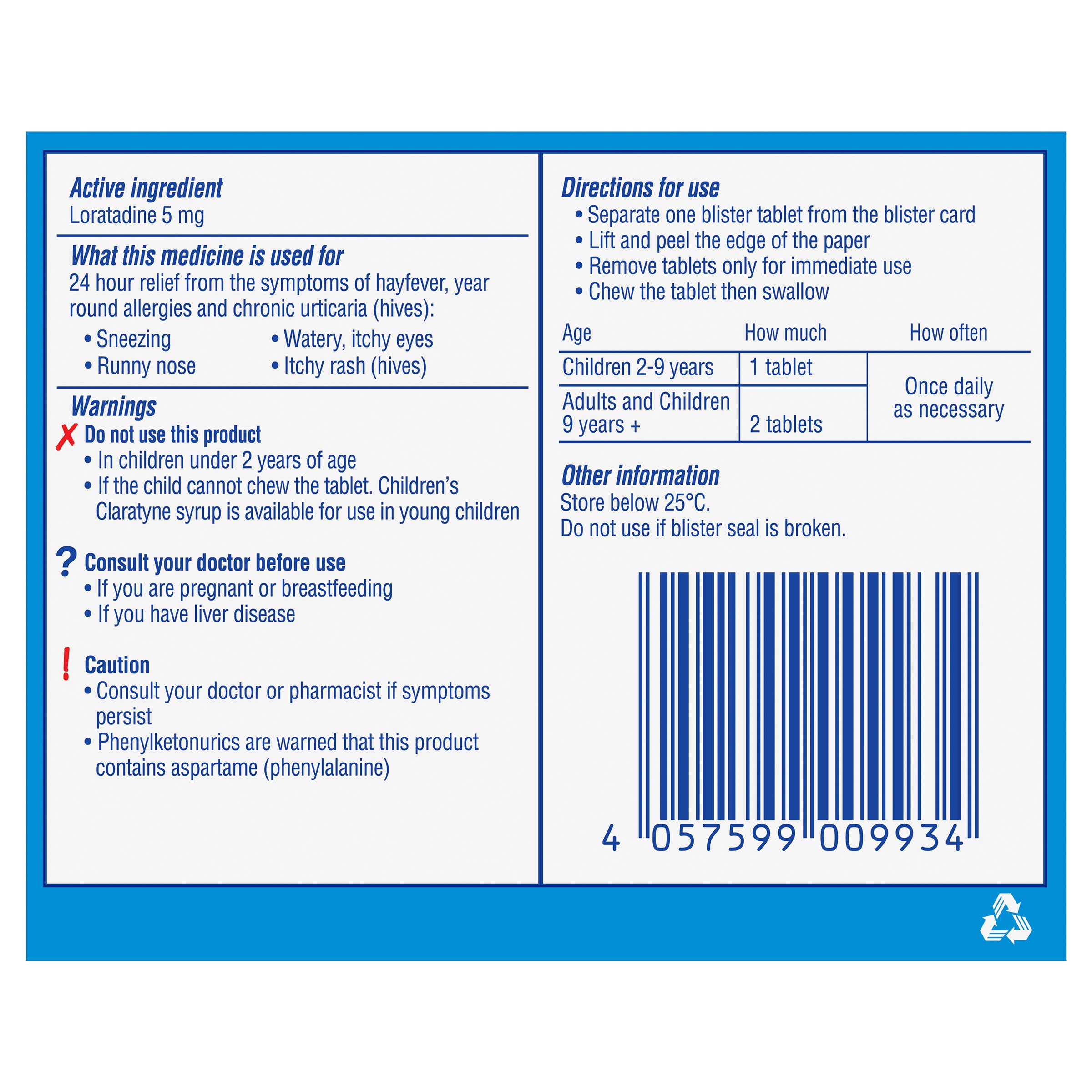Claratyne Children's Hayfever & Allergy Relief Grape 50 chewable tablets - Image 2