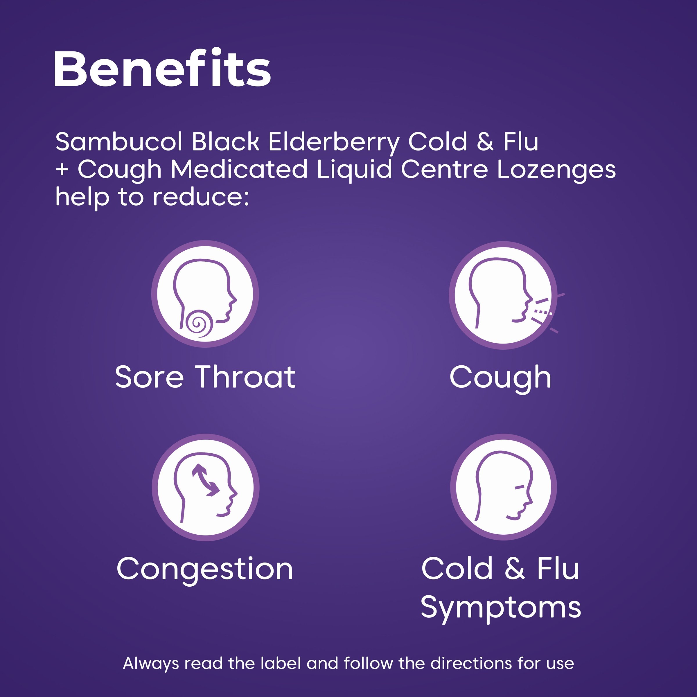 Sambucol Cold & Flu + Cough Medicated Liquid Center 24 Lozenges - Image 4