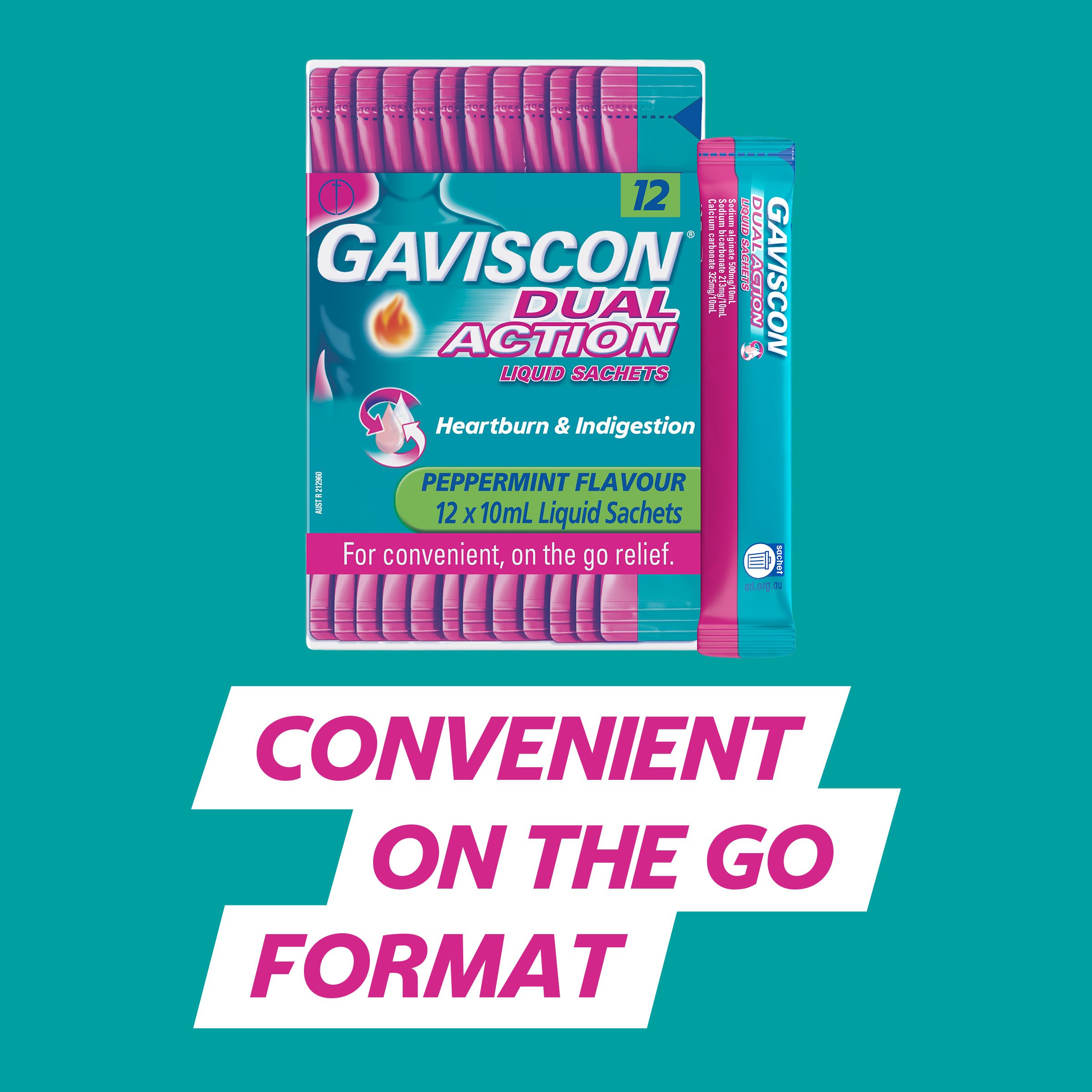 Gaviscon Dual Action Liquid Peppermint Sachet 10ml X 24 - Image 10