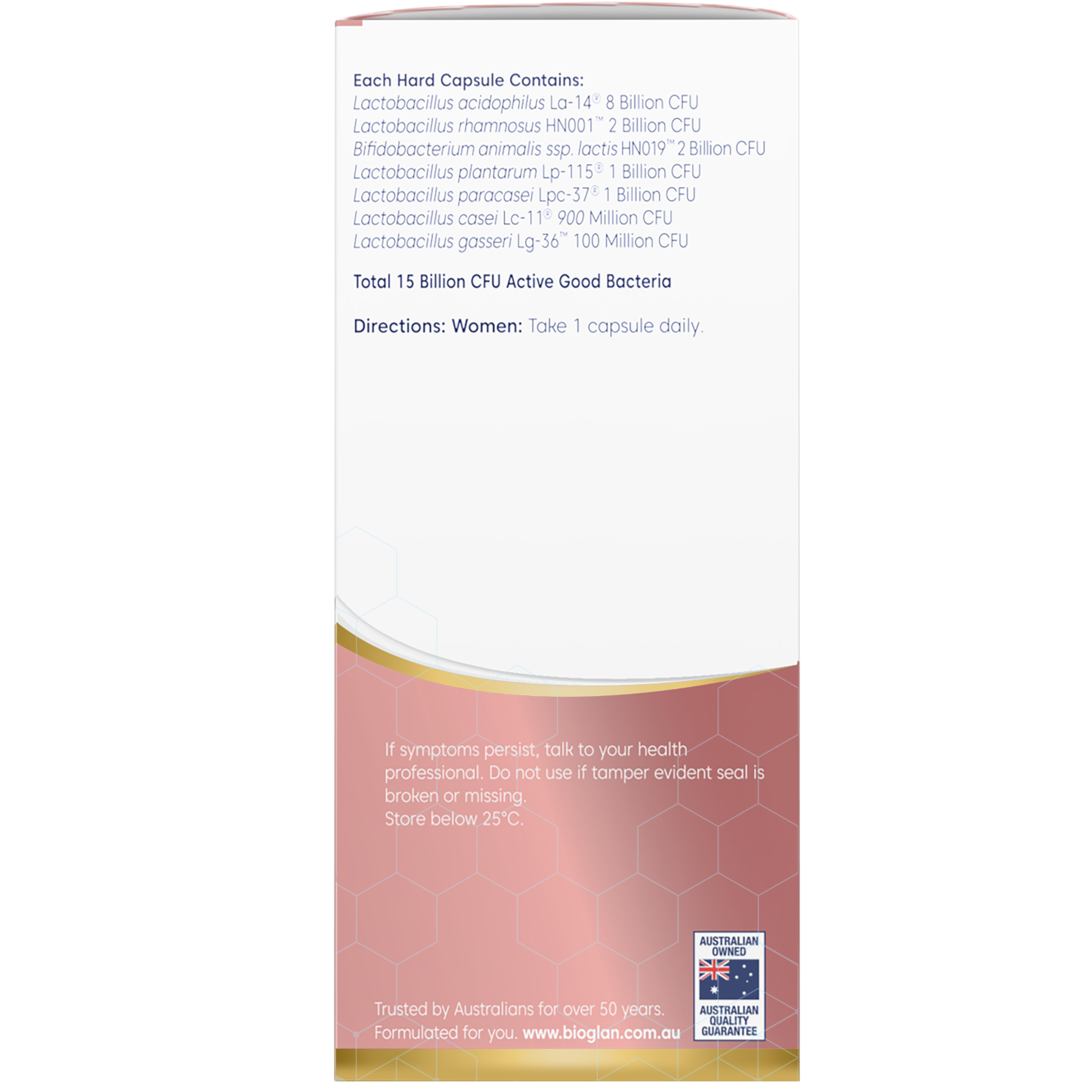 Bioglan Platinum Probiotics Women's Flora 50 capsules - Image 3