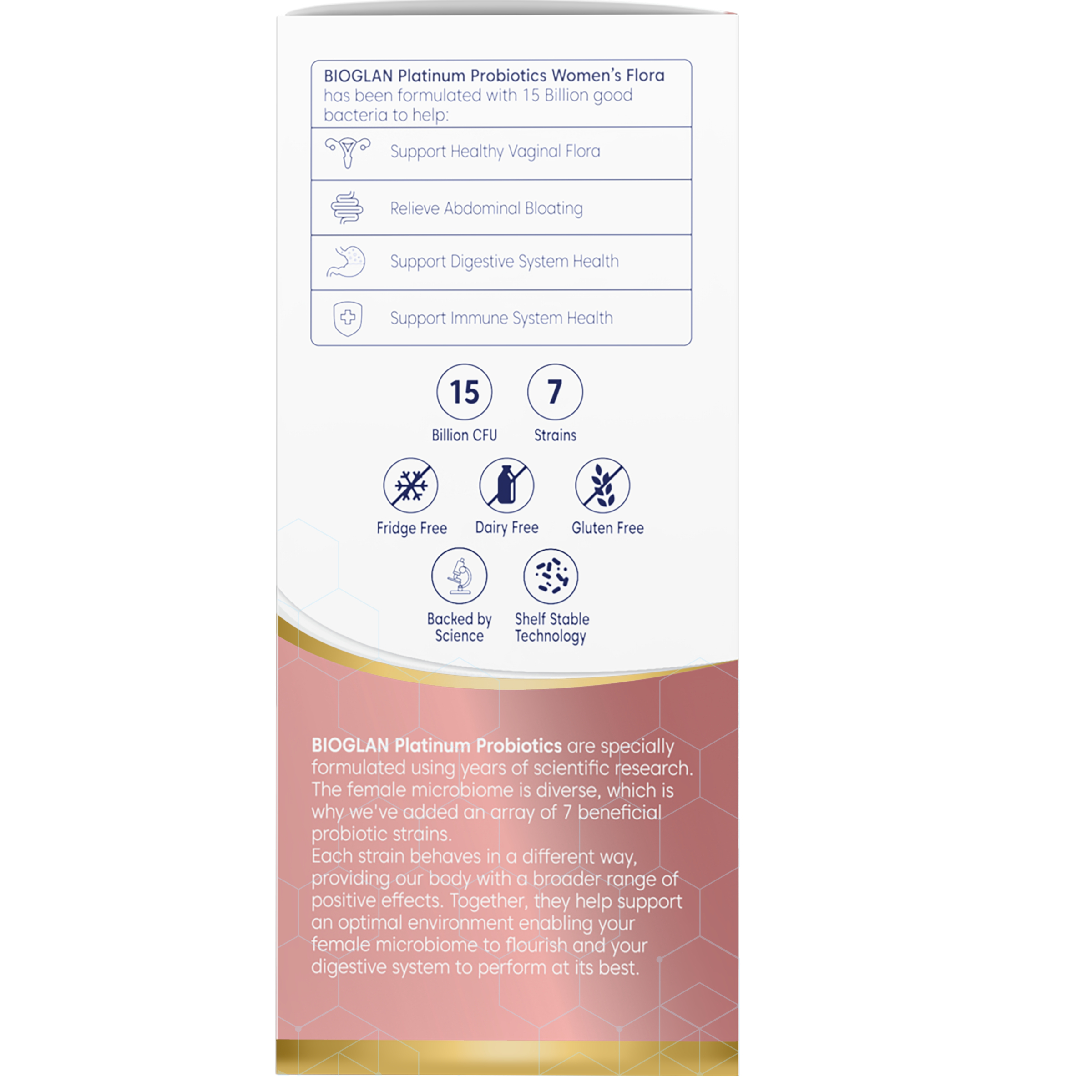 Bioglan Platinum Probiotics Women's Flora 50 capsules - Image 4