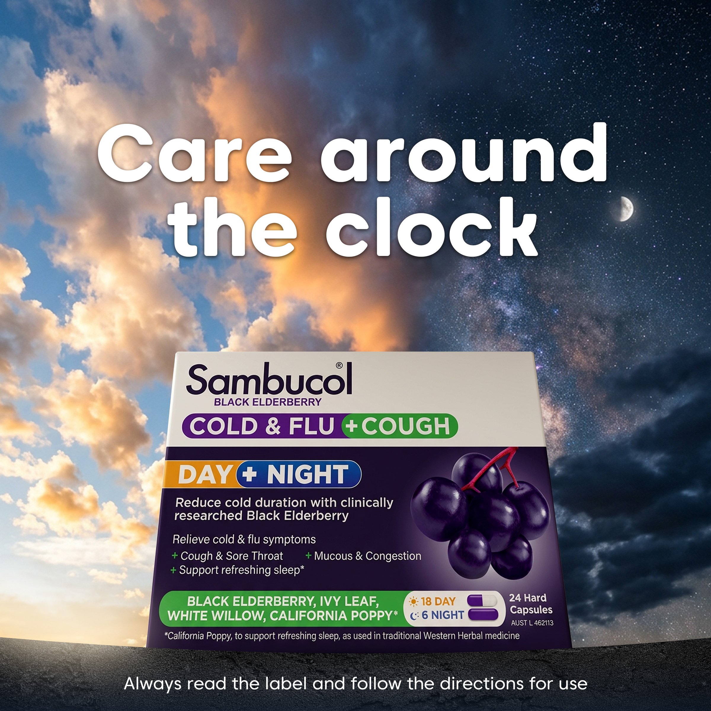 Sambucol Cold + Flu + Cough Day/Night 24 capsules - Image 5