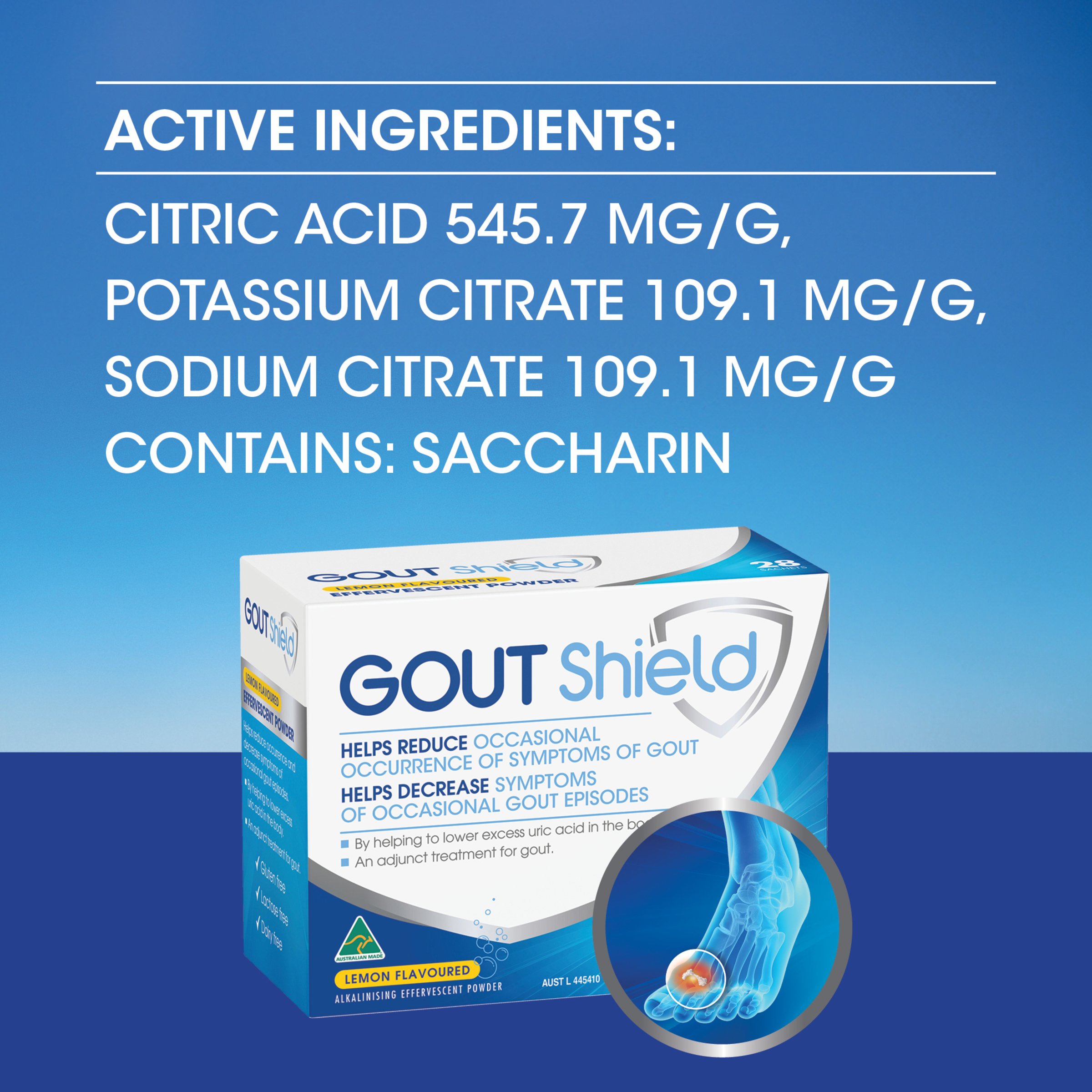 Gout Shield Effervescent Powder Lemon Flavoured 28 sachets - Image 6