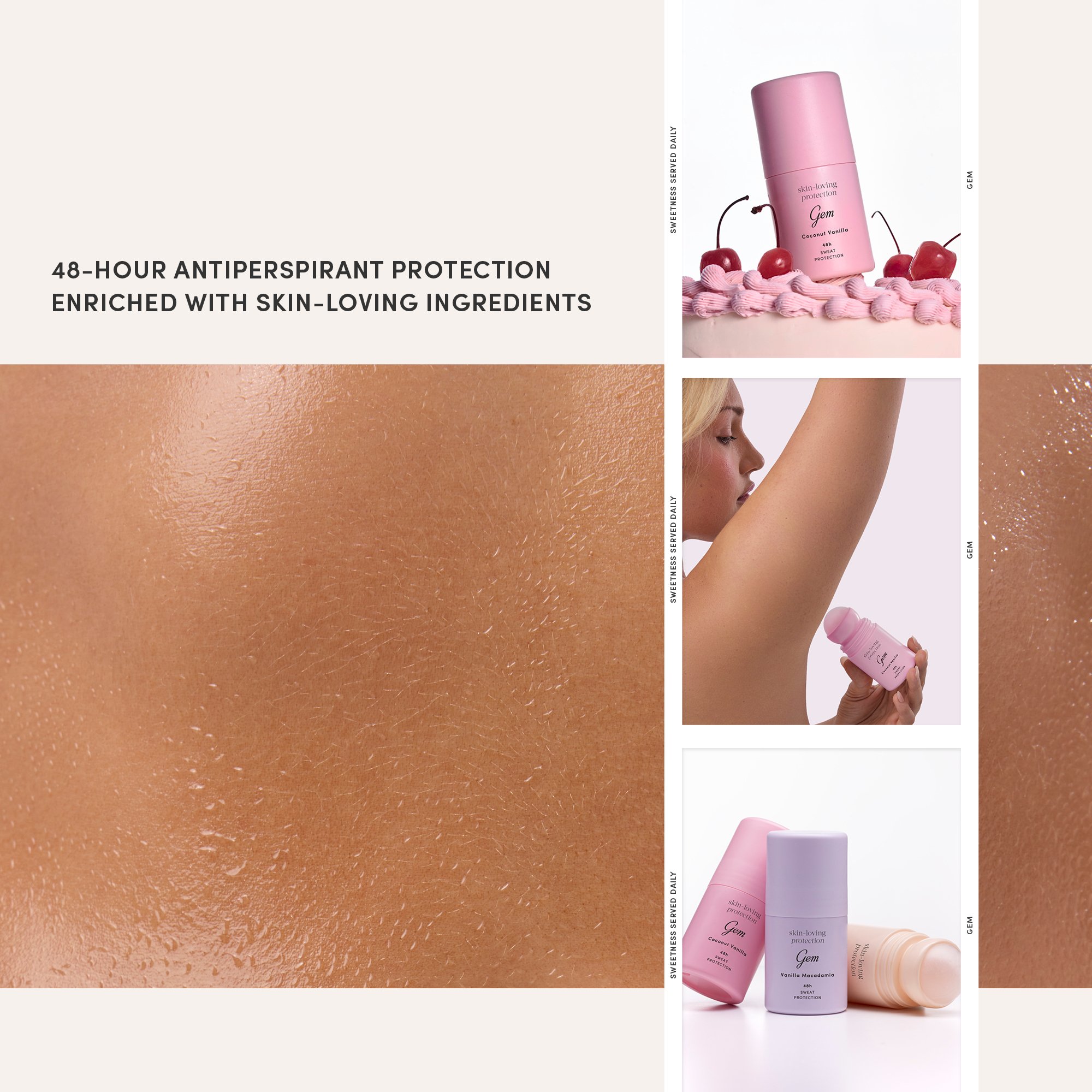 Gem Skin-Loving Roll On Deodorant Coconut Vanilla 50ml - Image 4
