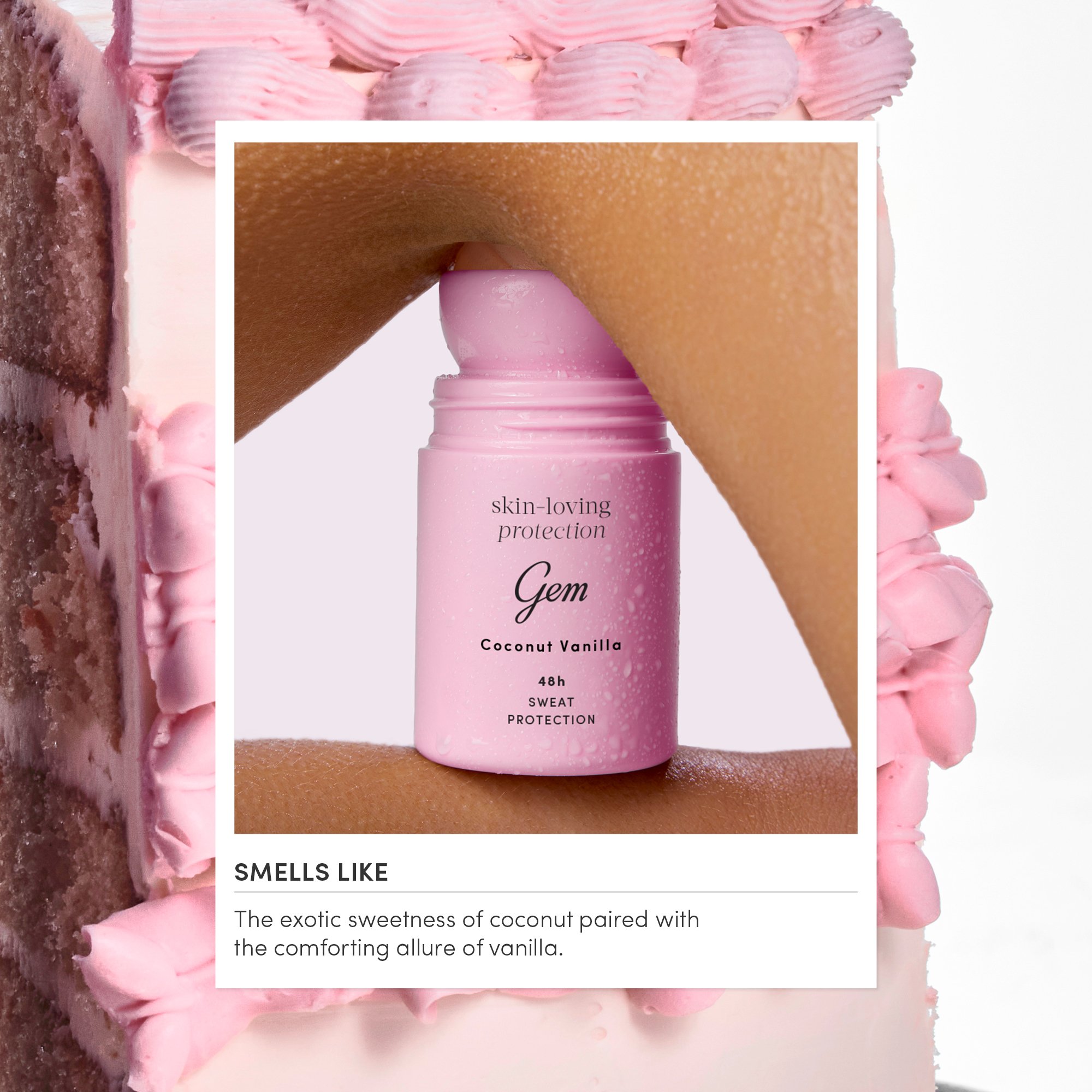 Gem Skin-Loving Roll On Deodorant Coconut Vanilla 50ml - Image 3