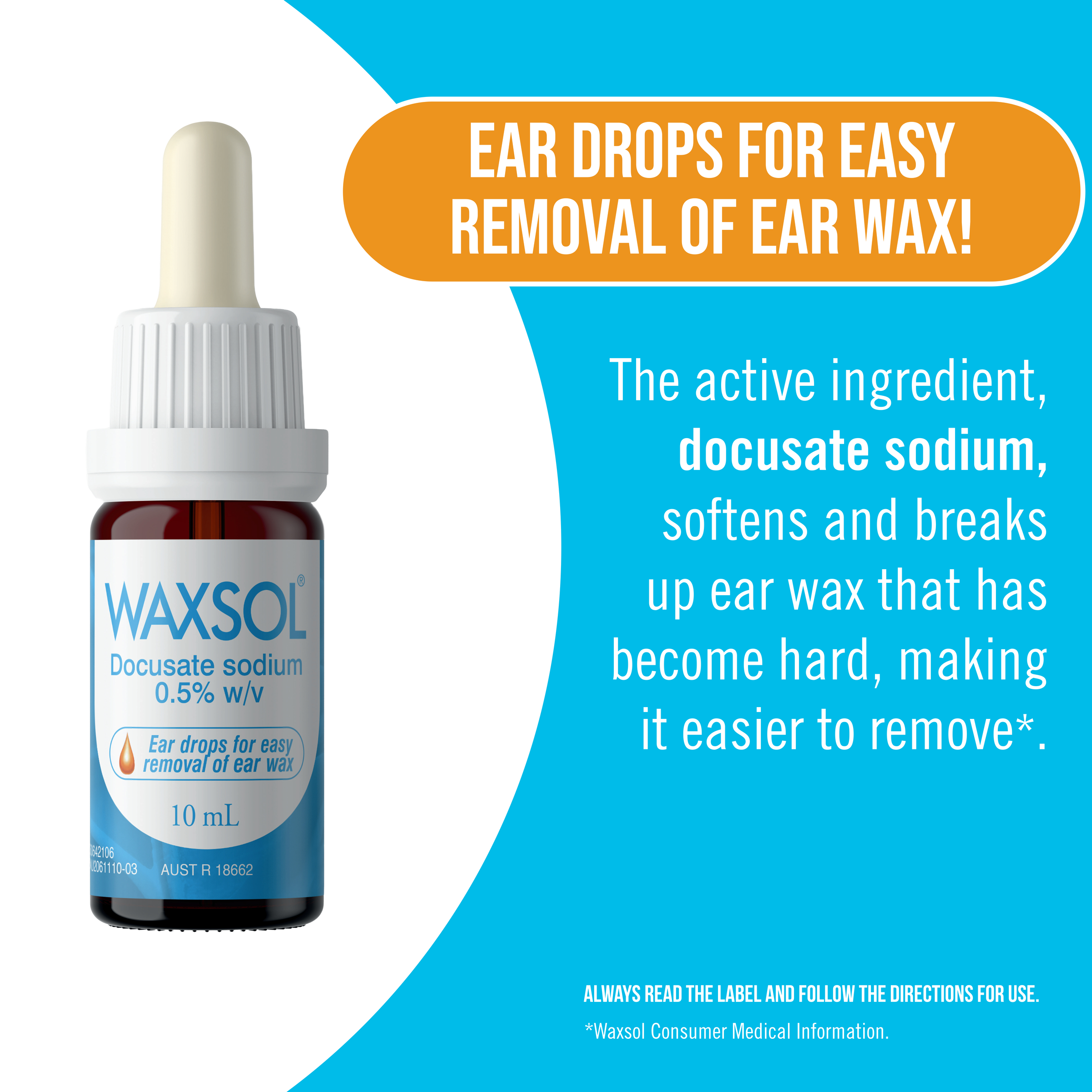 Waxsol Ear Drops 0.5% - 10ml - Image 4