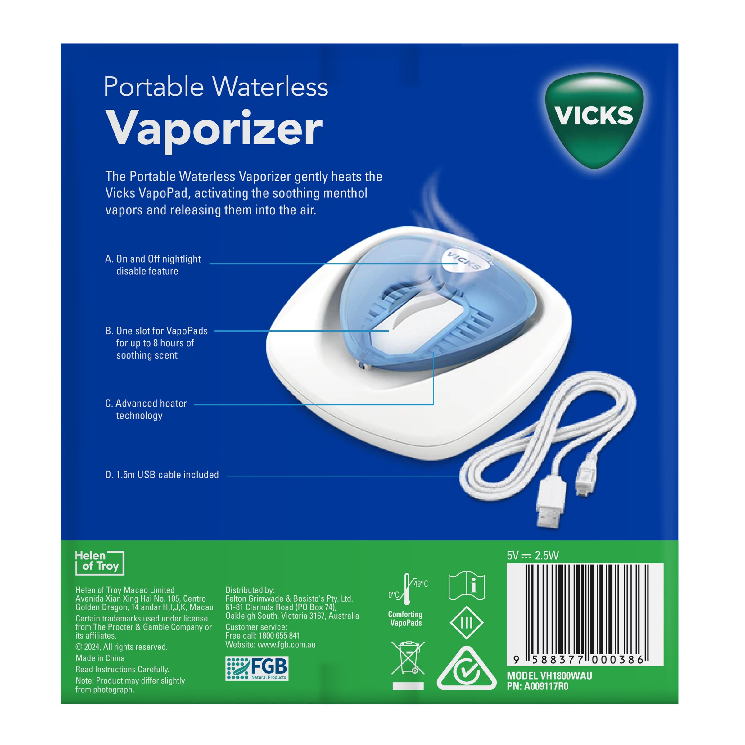 Vicks Portable Waterless Vaporizer 1 each - Image 2