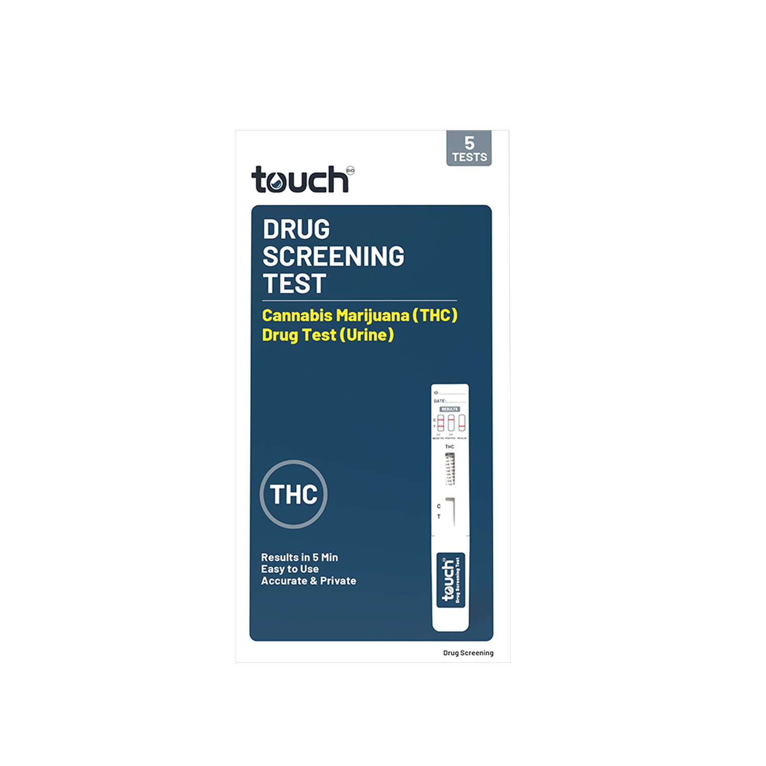 TouchBio Cannabis Marijuana Drug Screening Test - Urine 5 pack - Image 1