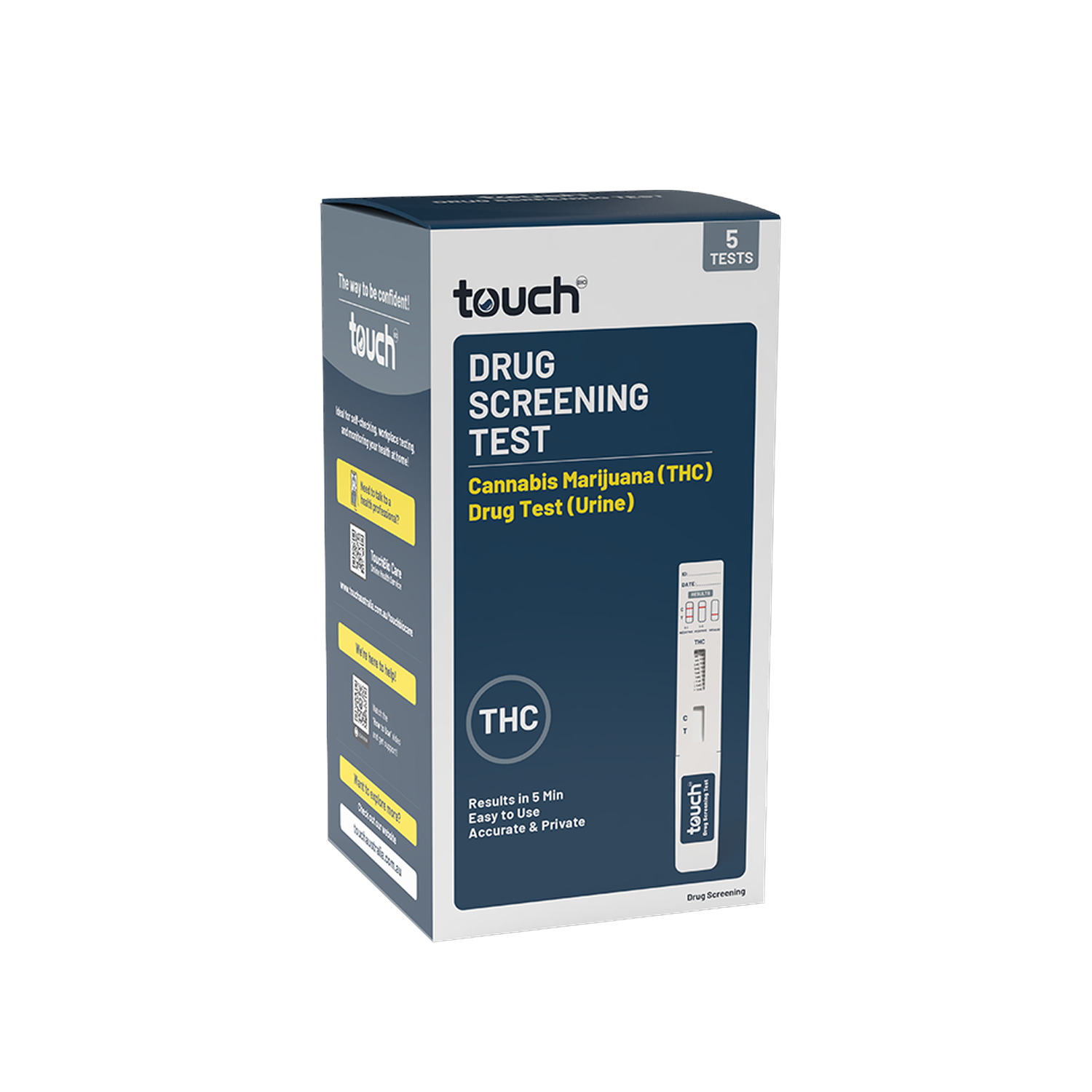 TouchBio Cannabis Marijuana Drug Screening Test - Urine 5 pack - Image 3