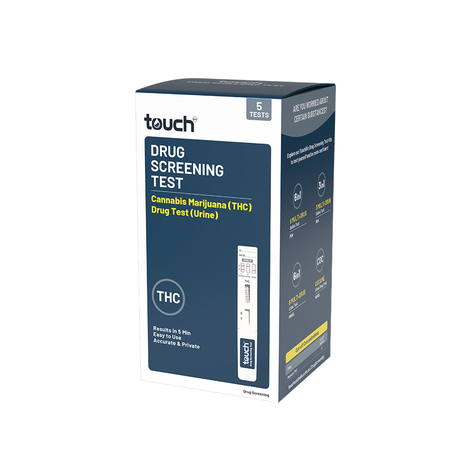 TouchBio Cannabis Marijuana Drug Screening Test - Urine 5 pack - Image 4