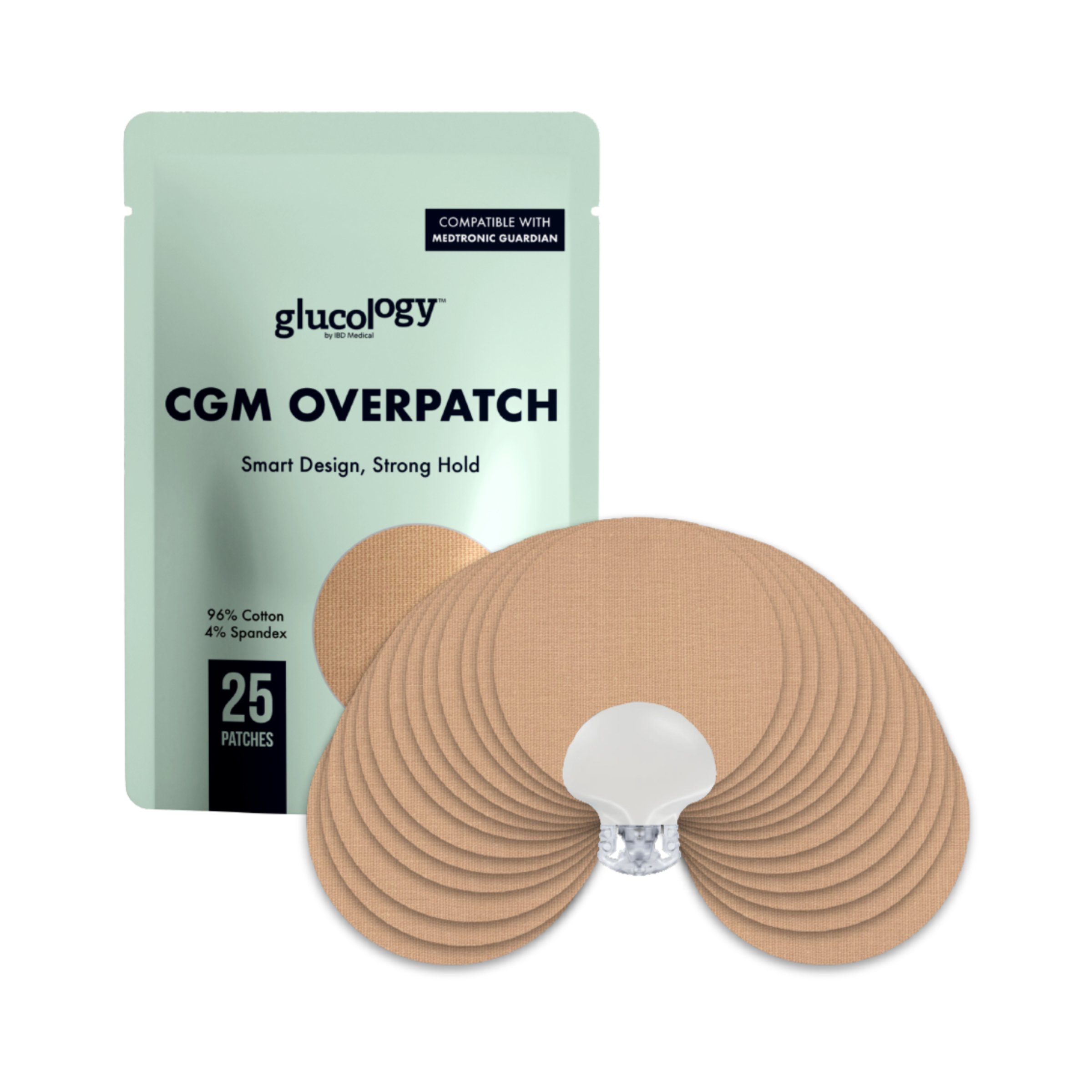 Glucology CGM Patches for Medtronic Guardian Beige 25 pack - Image 1