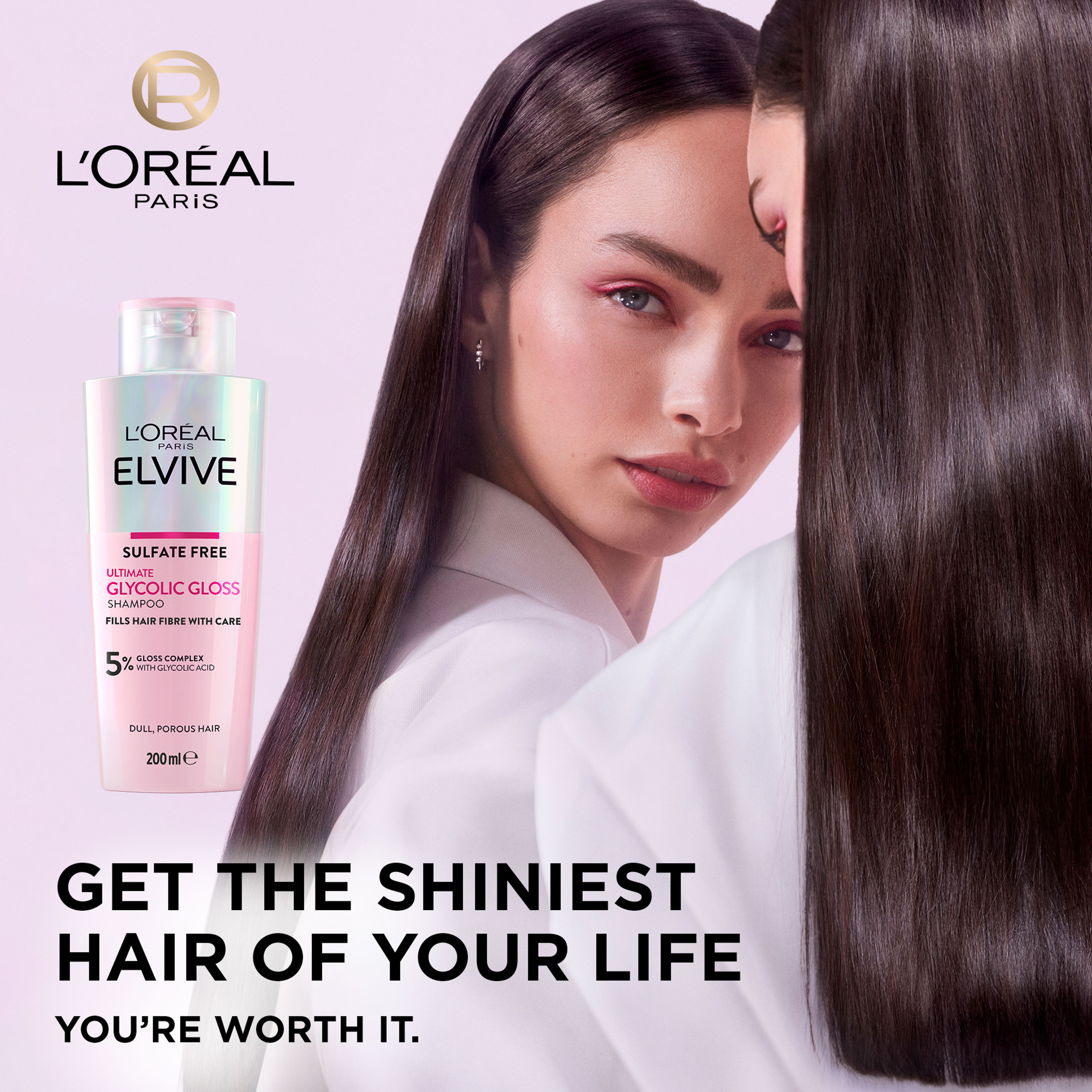 L'Oreal Paris Elvive Glycolic Gloss Shampoo 200ml - Image 2