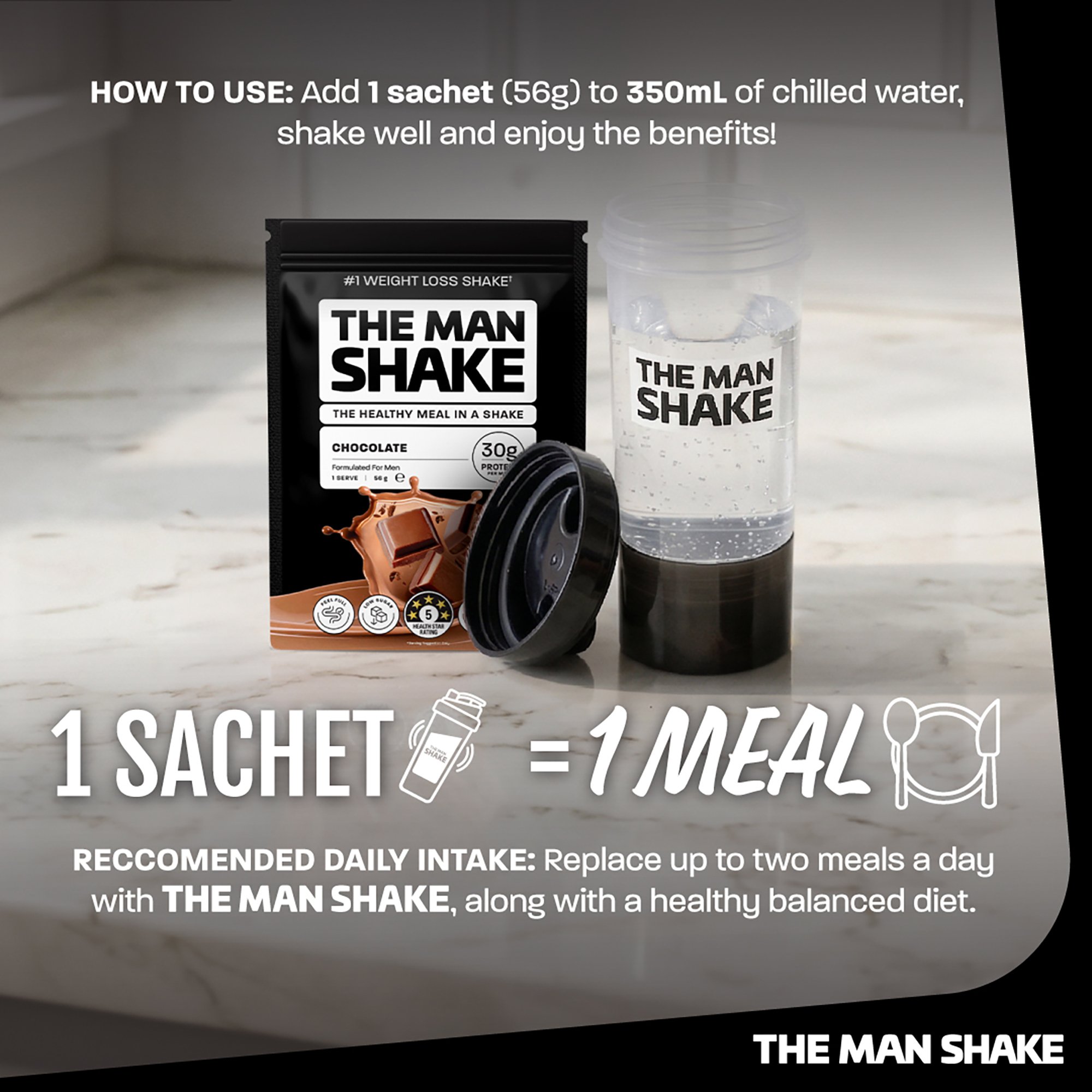 The Man Shake Meal Replacement Favourites Variety Pack 8 pack - Image 3