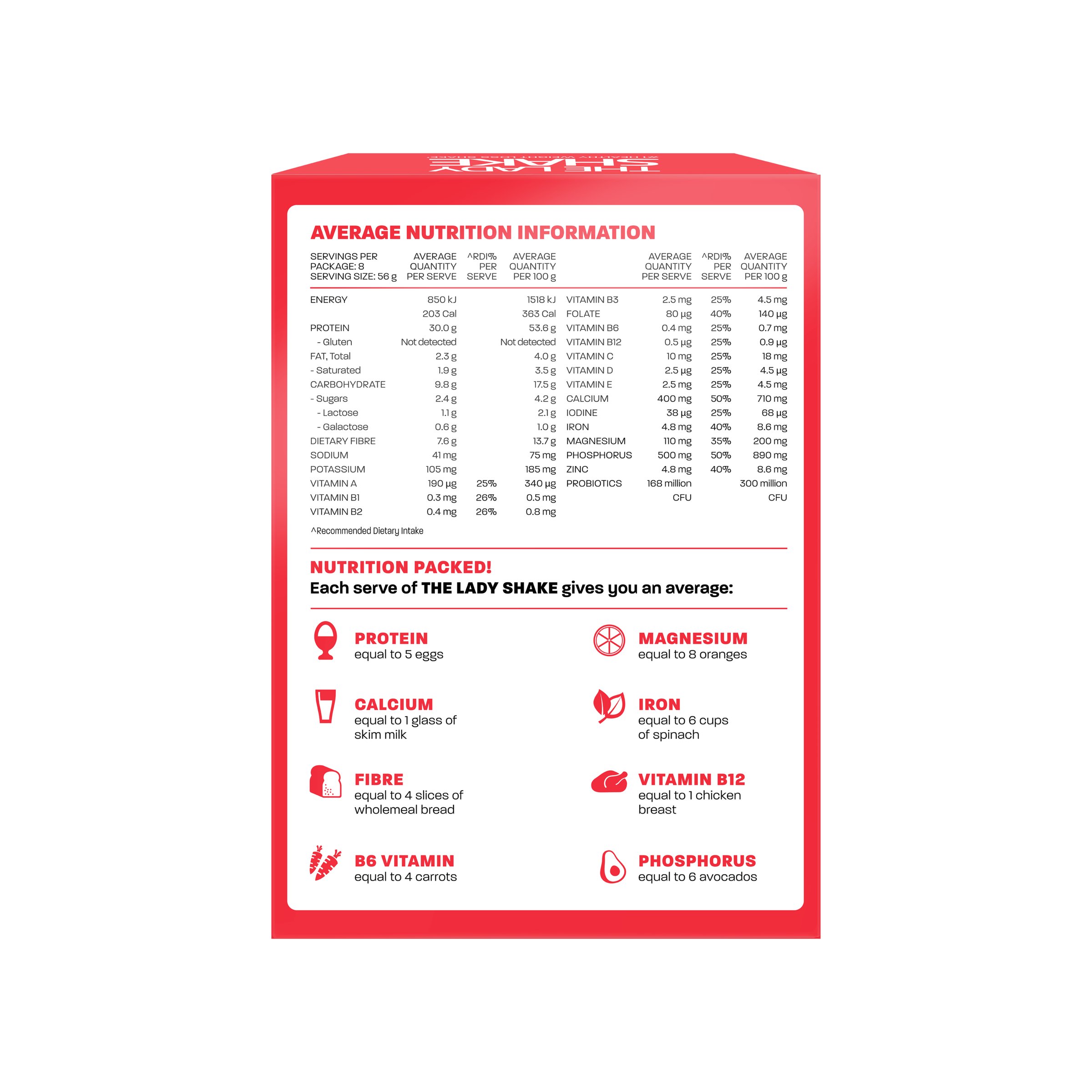 The Lady Shake Meal Replacement Favourites Variety Pack 8 pack - Image 2