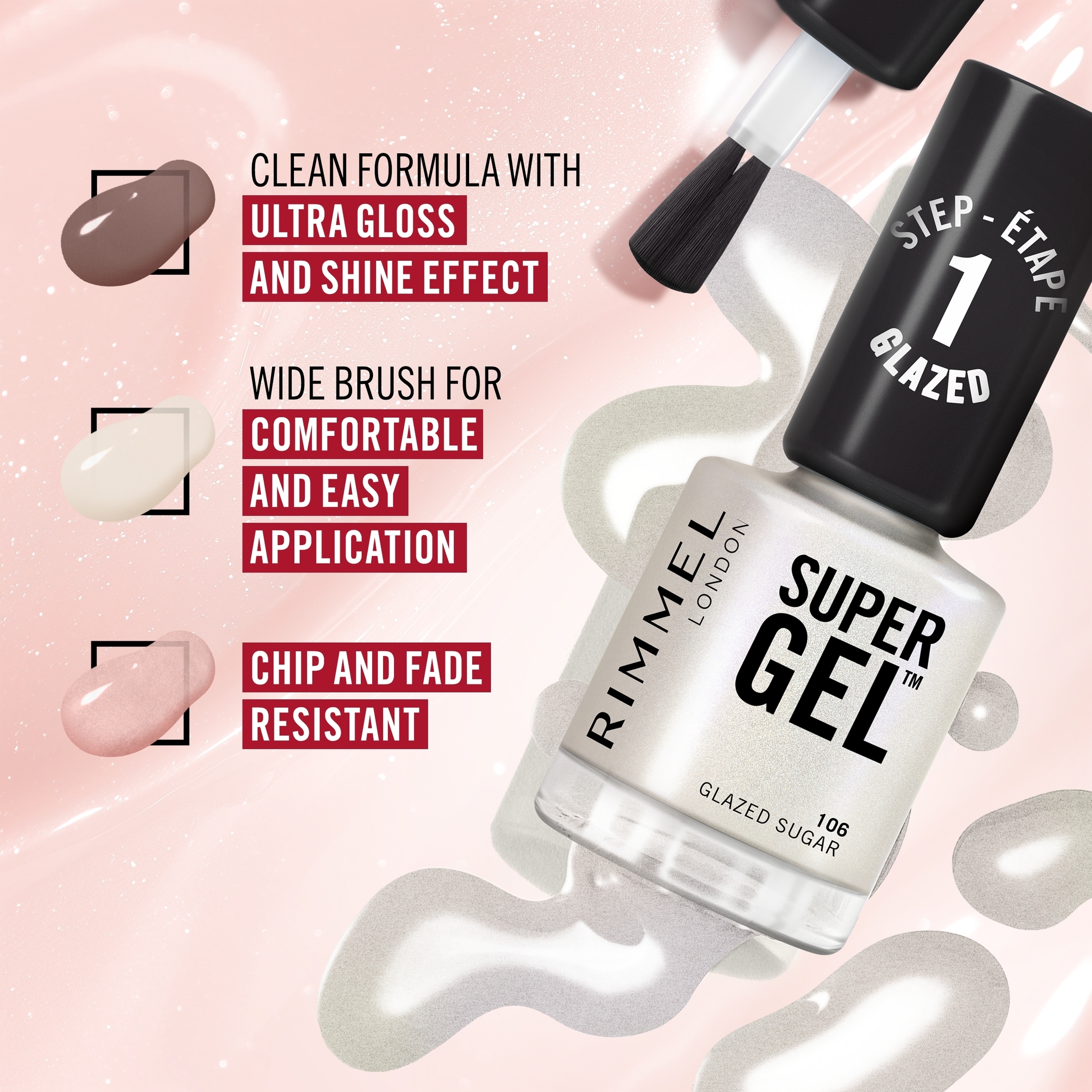 Rimmel Super Gel Nail Polish 105 Pink Glazed 1 each - Image 5