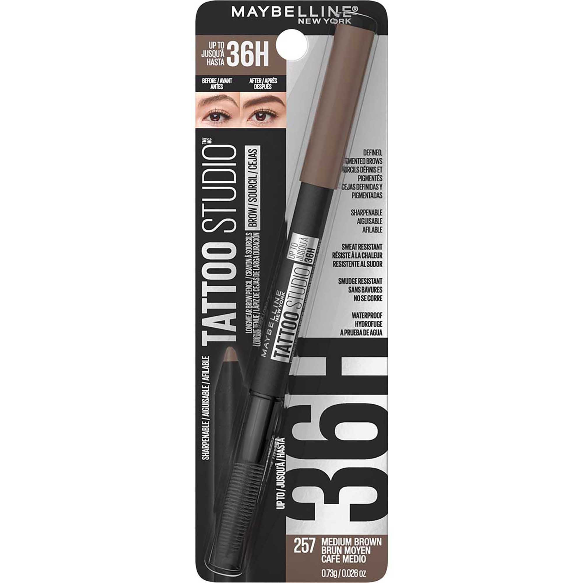 Maybelline Tattoo Brow 36H Medium Brown 05 1 each - Image 6