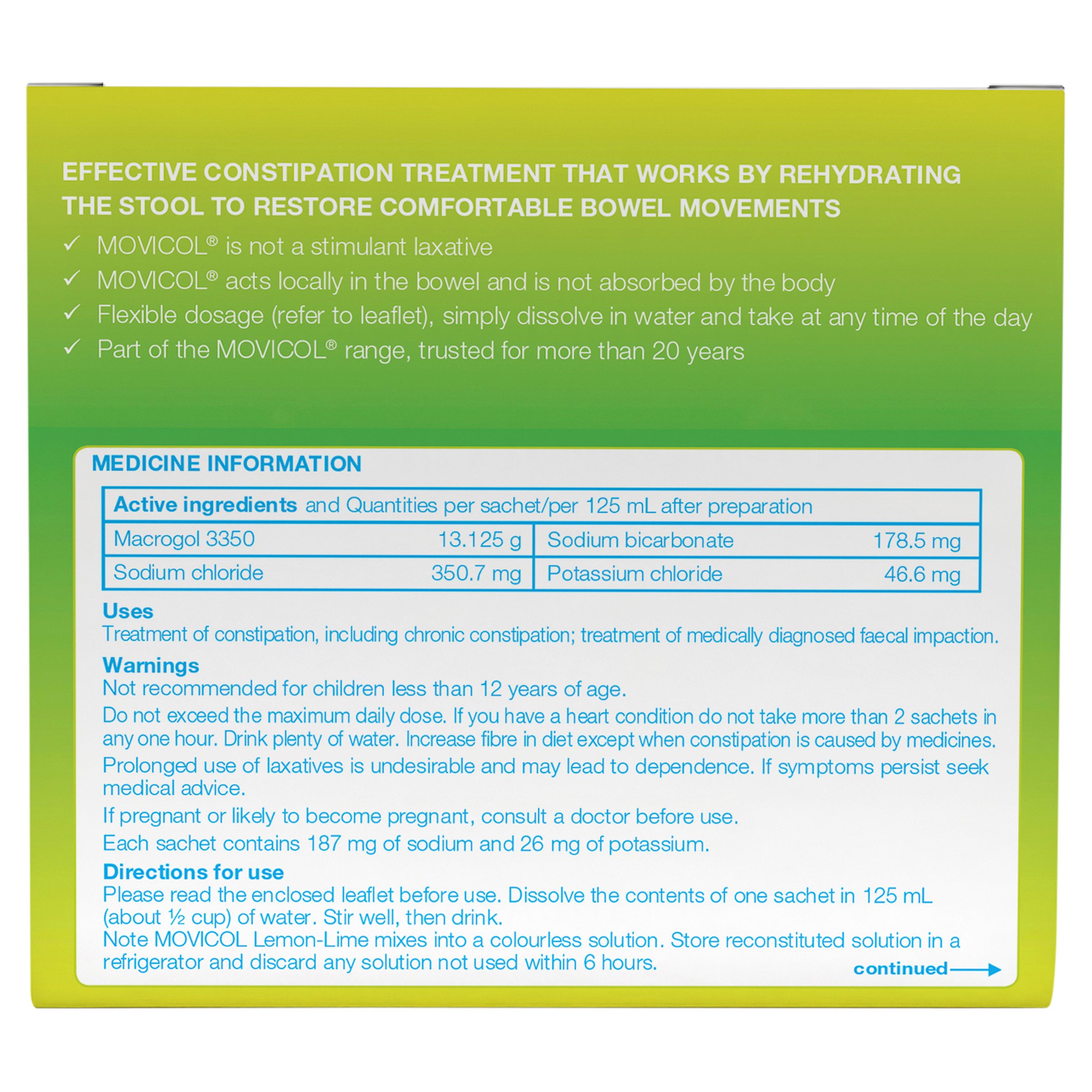 MOVICOL Lemon Lime 10 sachets - Image 2