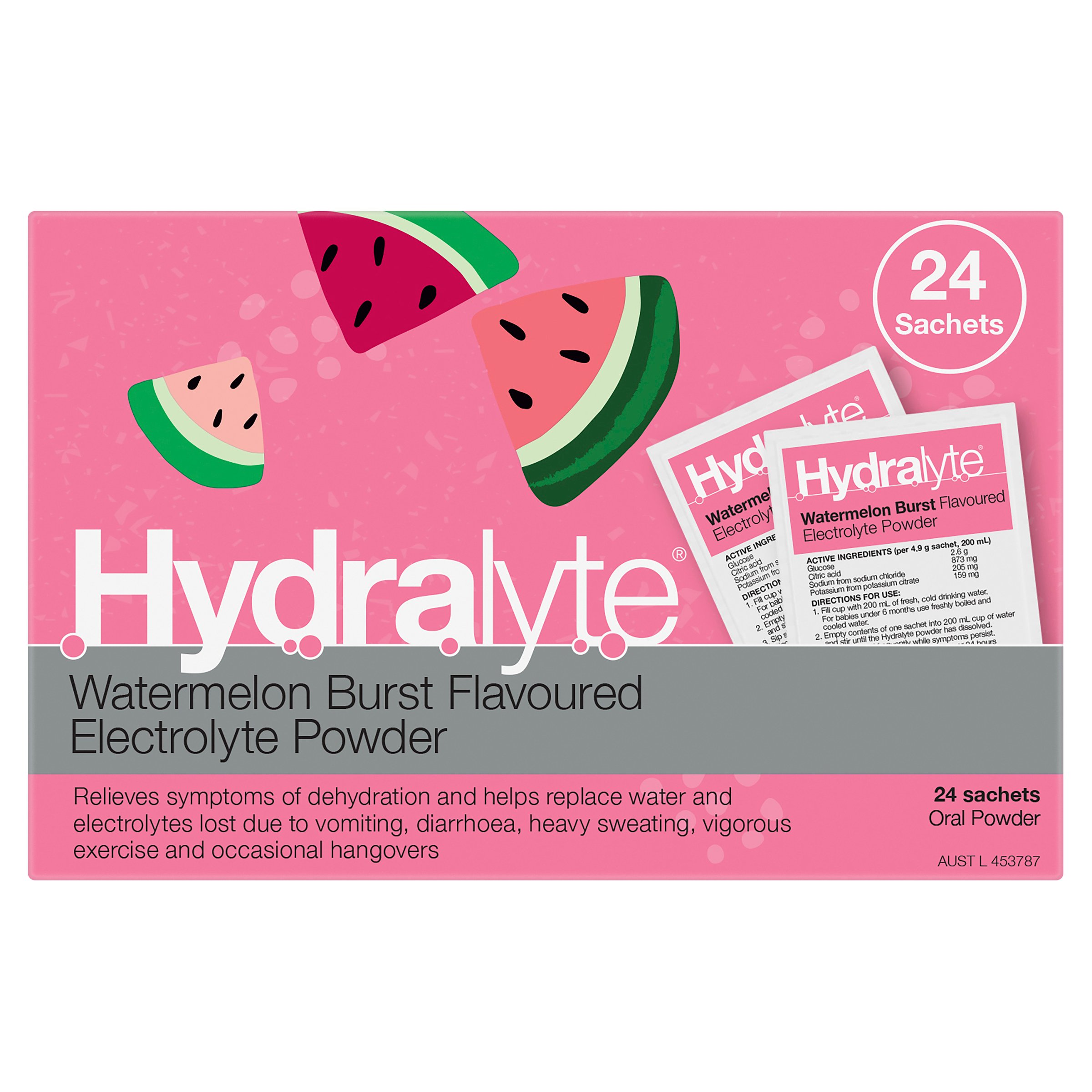 Hydralyte Electrolyte Powder Watermelon Burst 24 sachets - Image 10