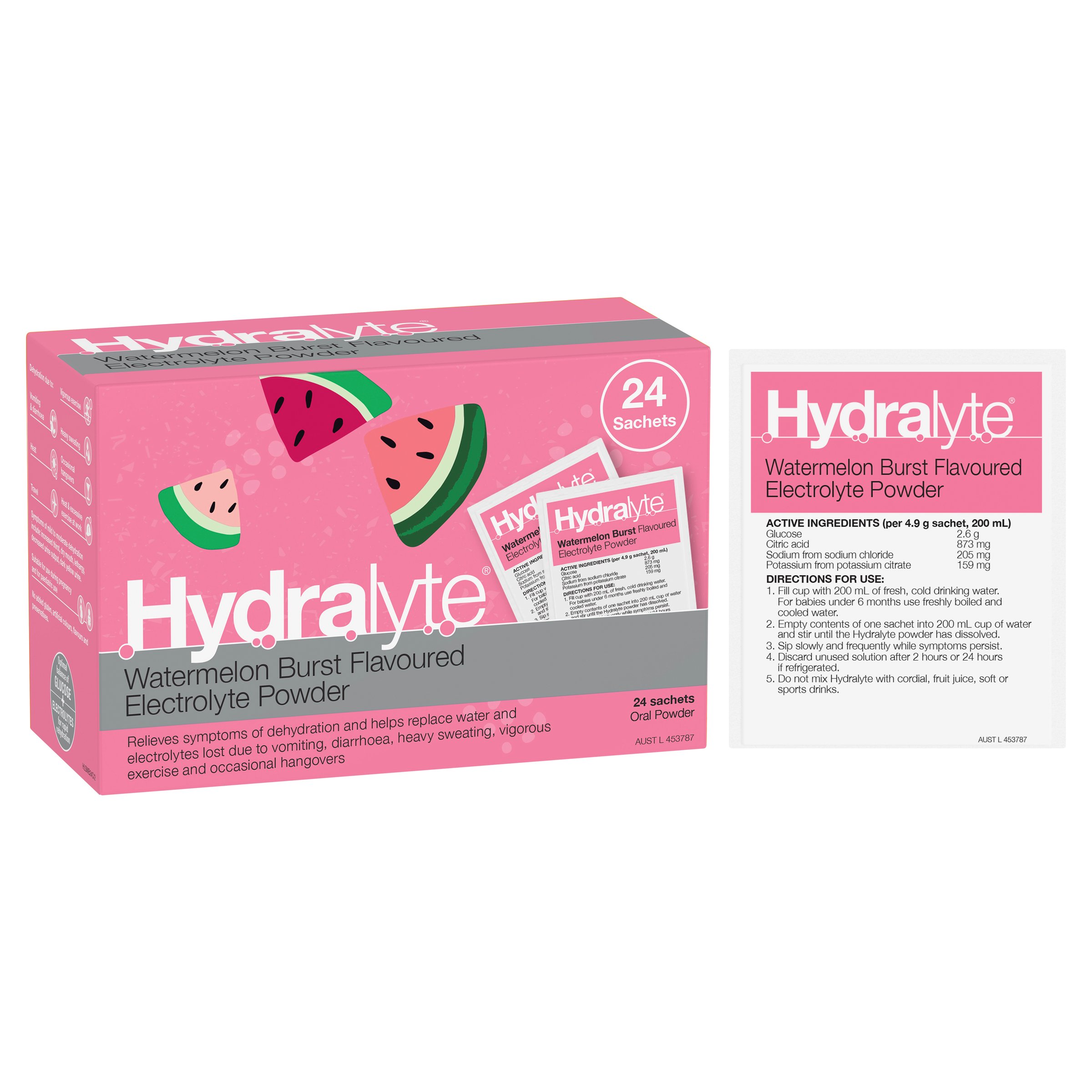 Hydralyte Electrolyte Powder Watermelon Burst 24 sachets - Image 13
