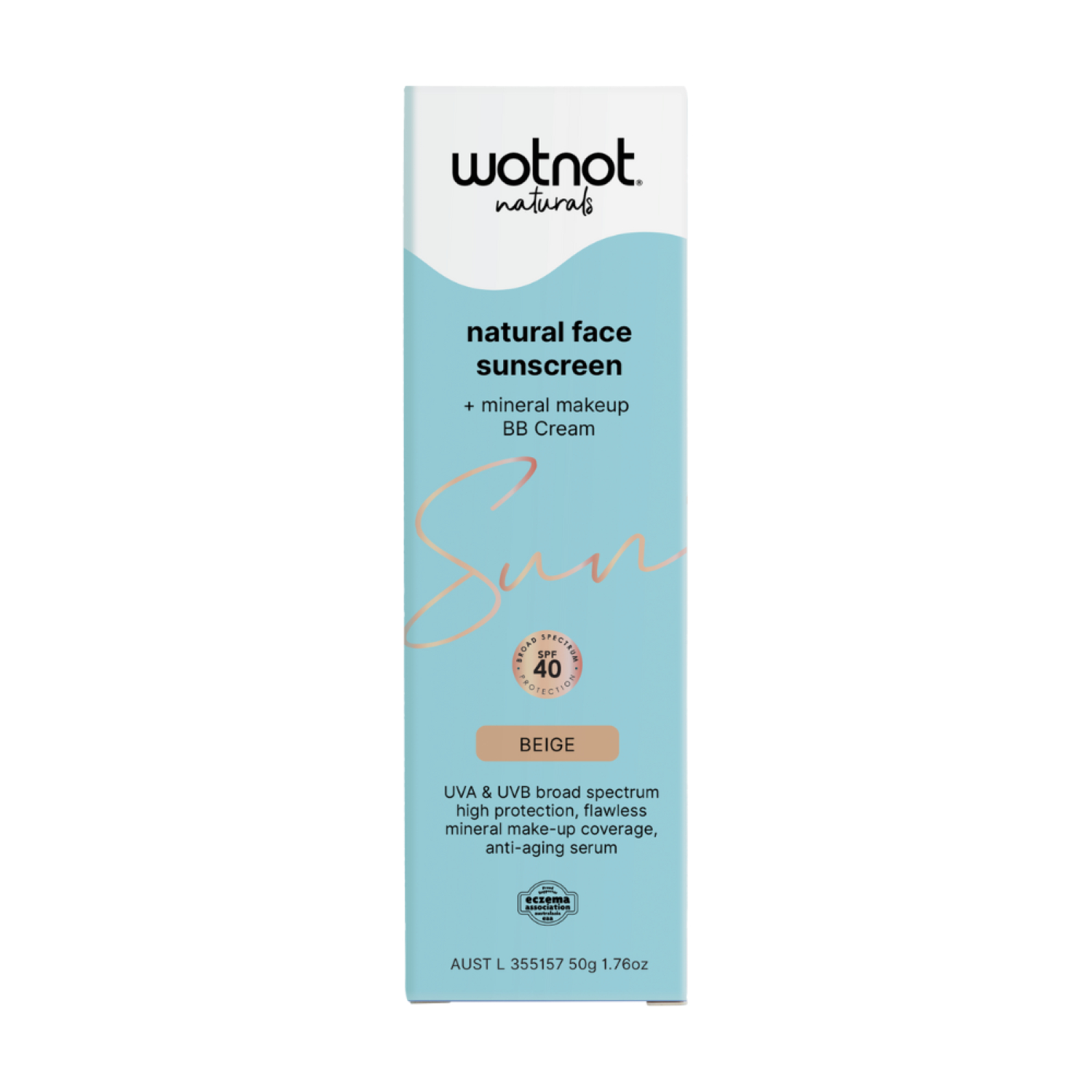Wotnot Natural Zinc Sunscreen & BB+ Cream SPF40 Beige 50g