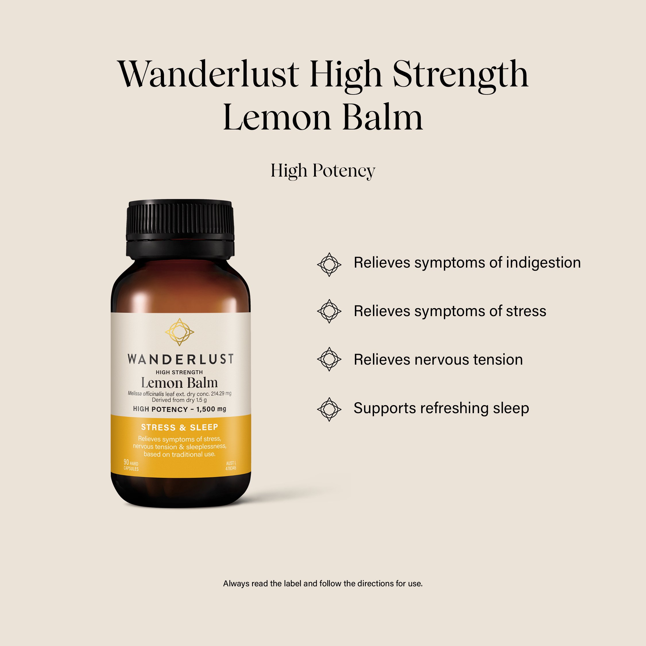 Wanderlust High Strength Lemon Balm 90 capsules - Image 5