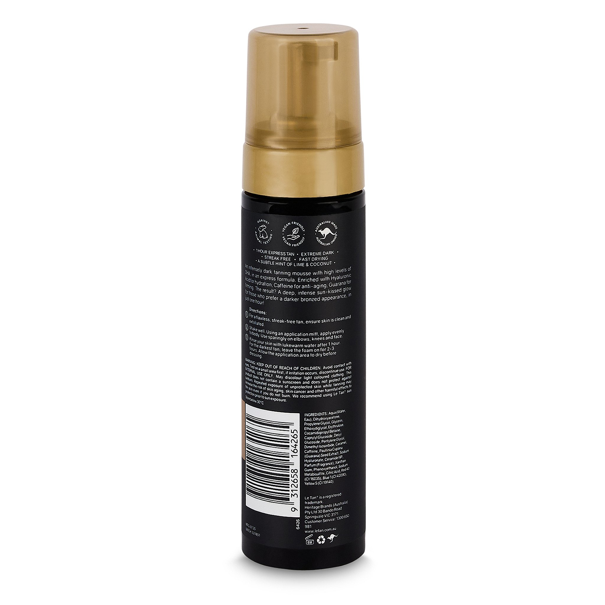 Le Tan 1 Hour Express Extreme Dark Tanning Foam 200ml - Image 2