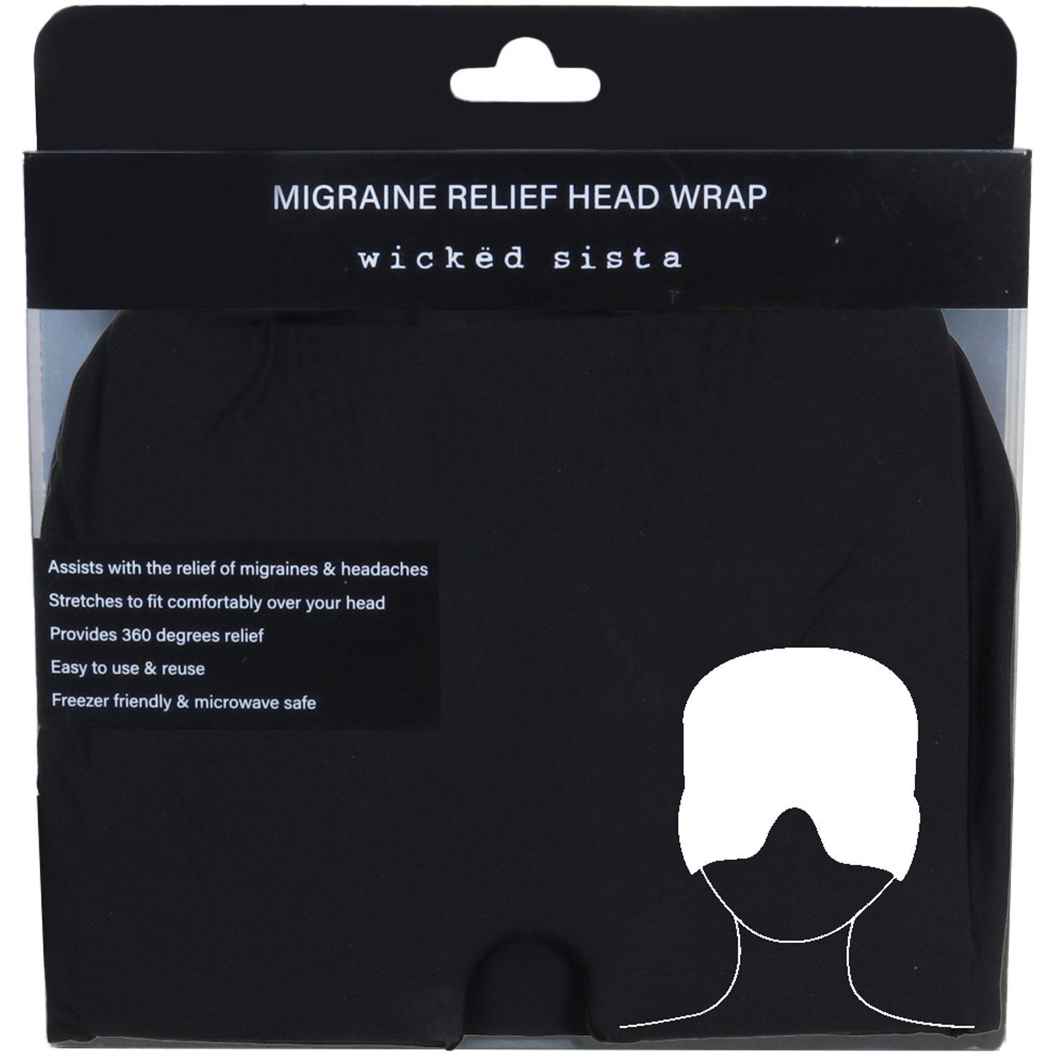 Wicked Sista Migraine Relief Head Wrap Black 1 each - Image 2