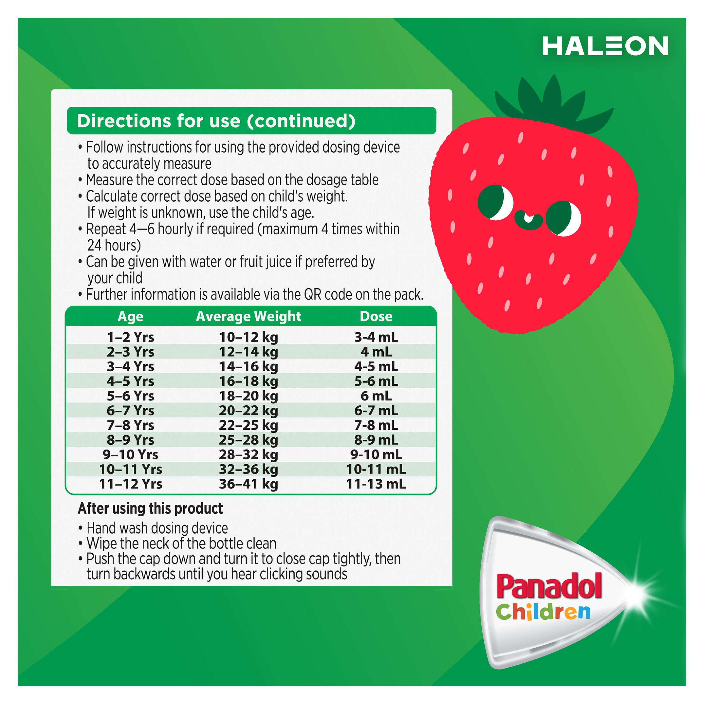 Panadol Children 1-5 Years Colourfree Suspension Strawberry Flavour 200ml - Image 9