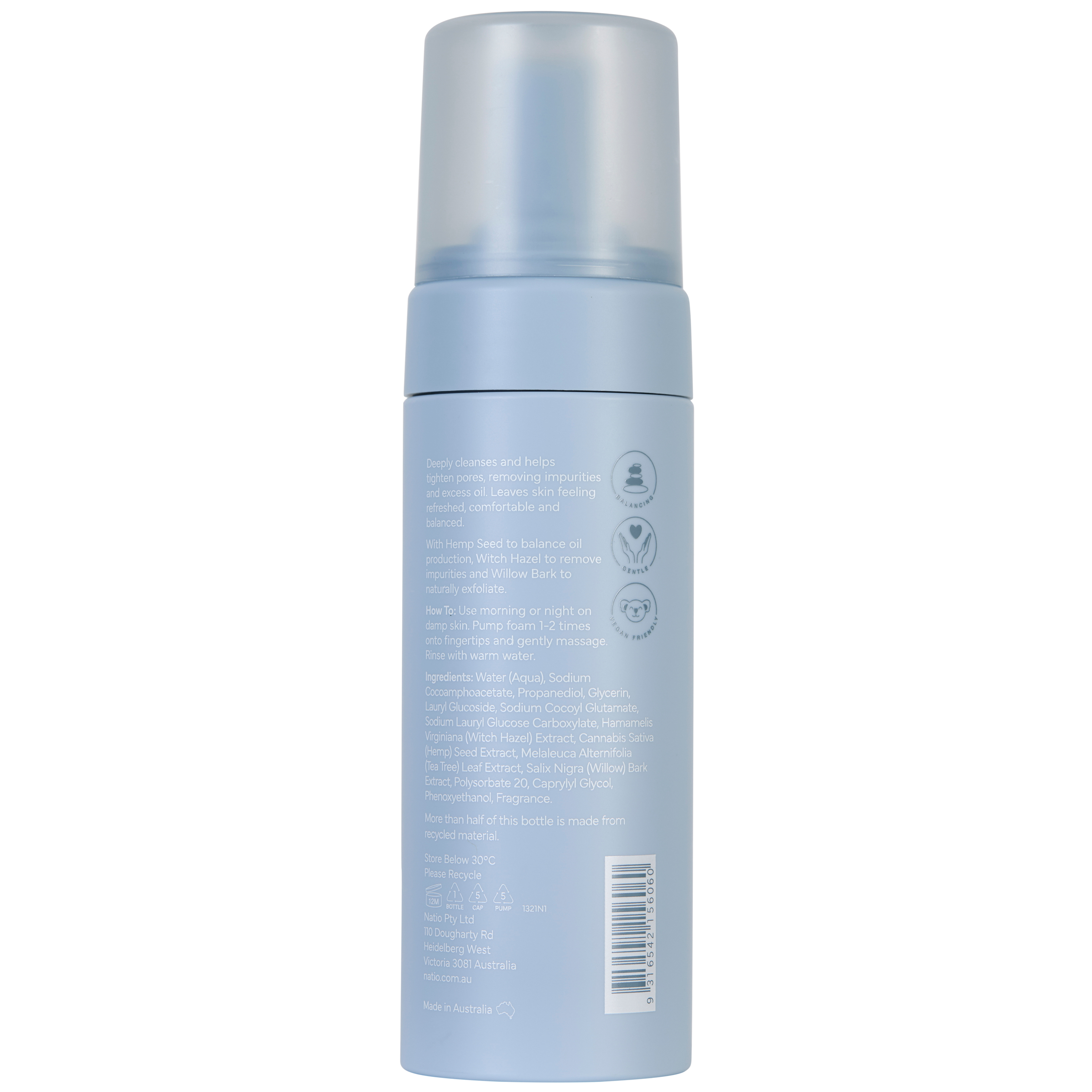 Natio Clear Oil Control Foam Cleanser 150ml - Image 2