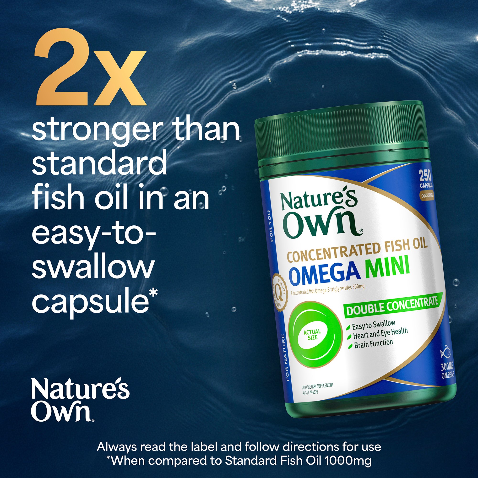 Nature's Own Concentrated Omega Mini 250 soft gel capsules - Image 6