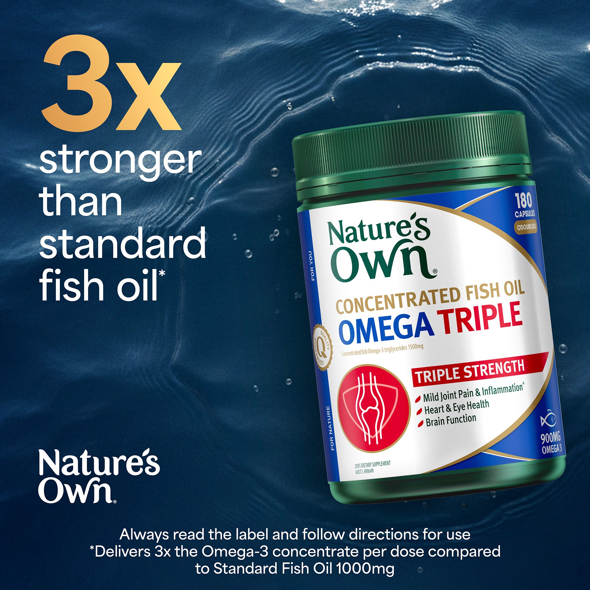 Nature's Own Concentrated Omega Triple 180 soft gel capsules - Image 6