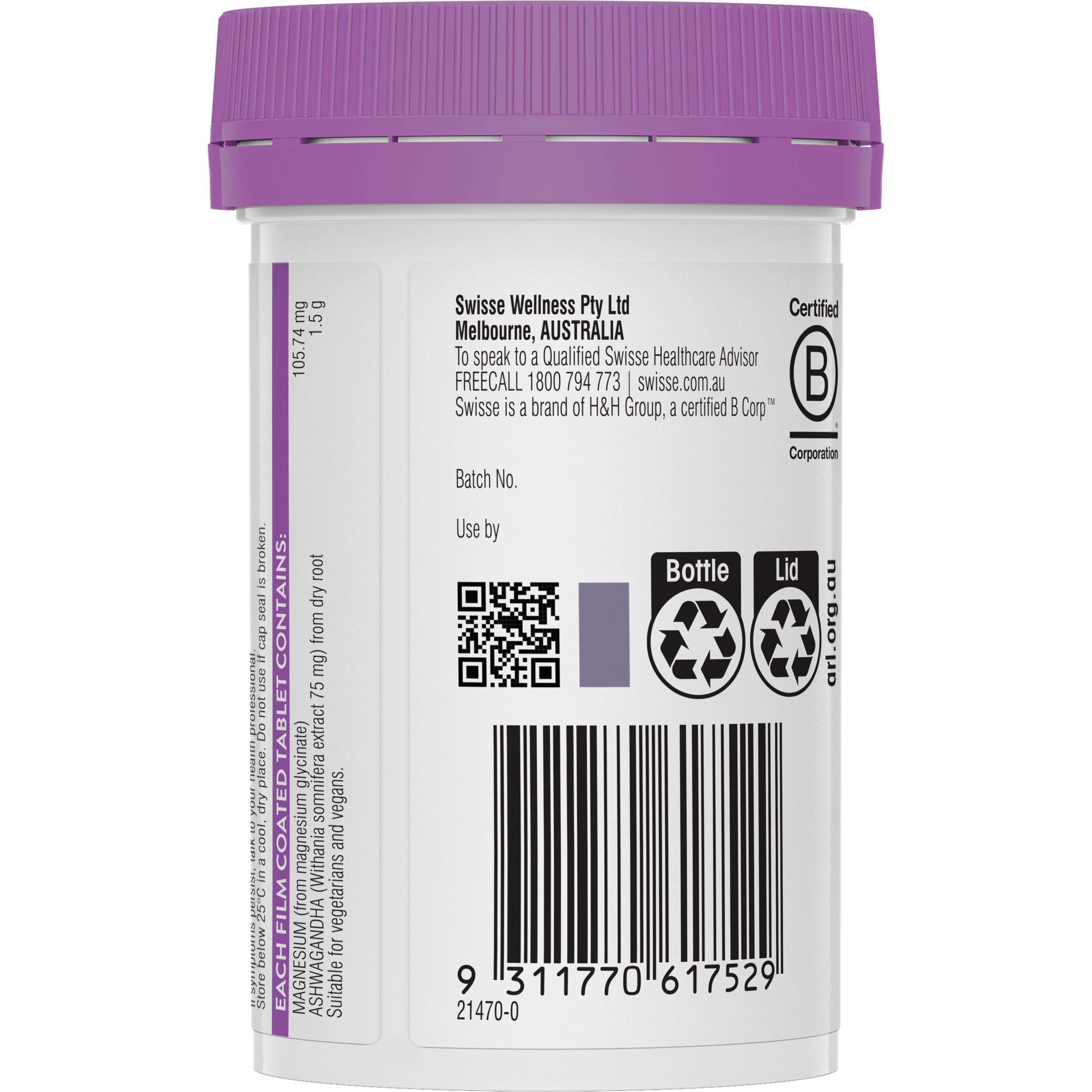 Swisse Ultiboost Magnesium Glycinate + Ashwagandha 60 tablets - Image 3