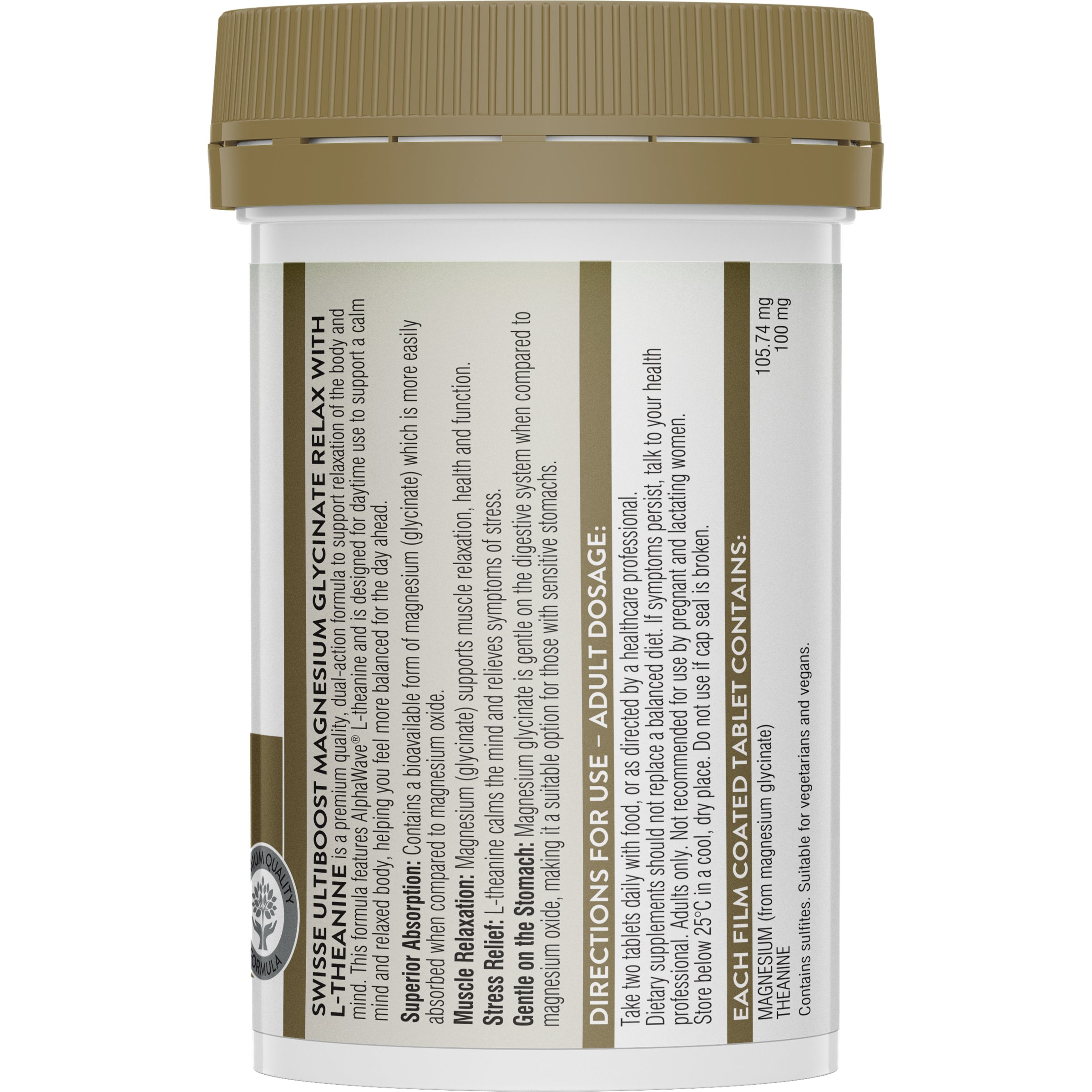 Swisse Ultiboost Magnesium Glycinate Relax With L-Theanine 60 tablets - Image 2