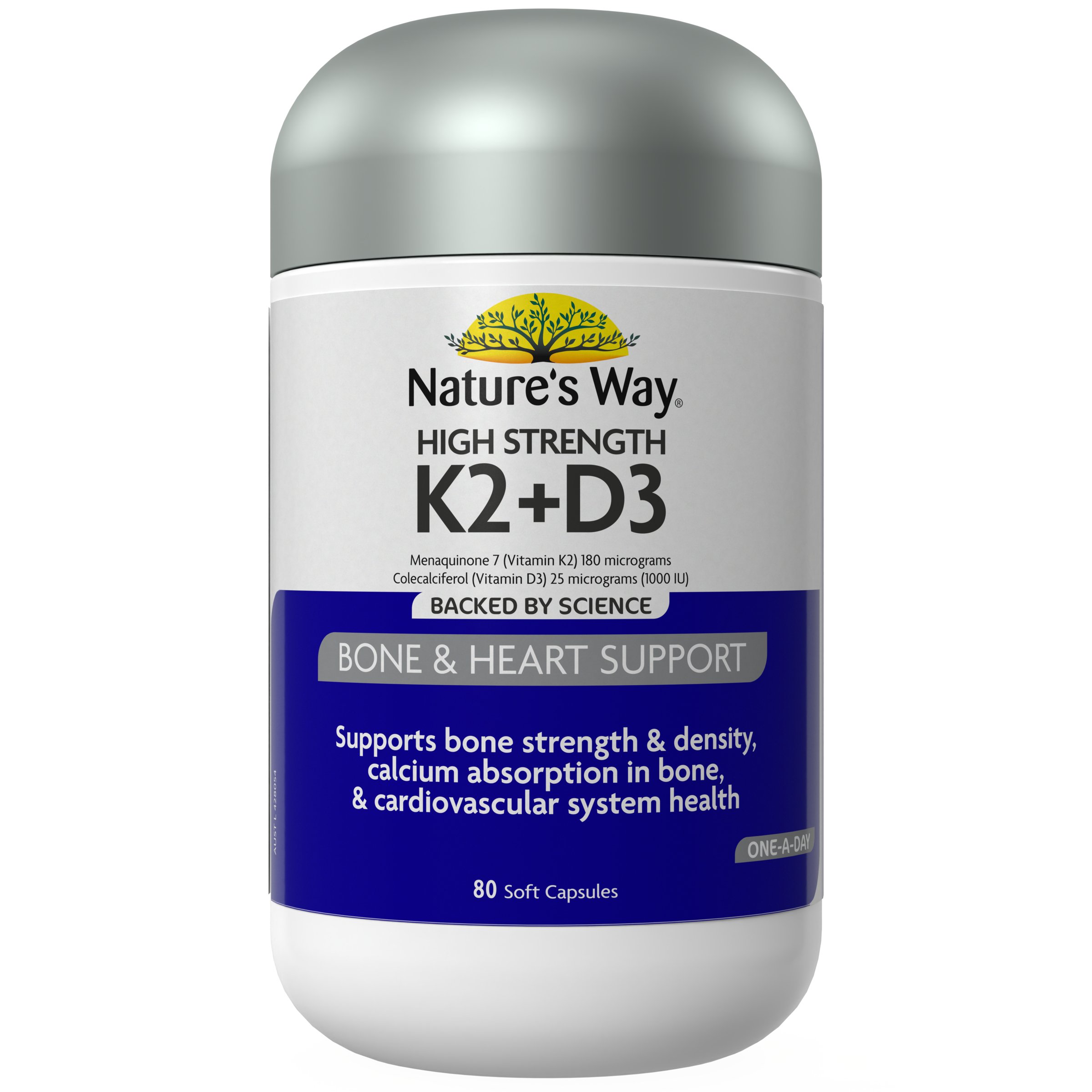 Nature's Way High Strength K2 + D3 80 capsules - Image 1