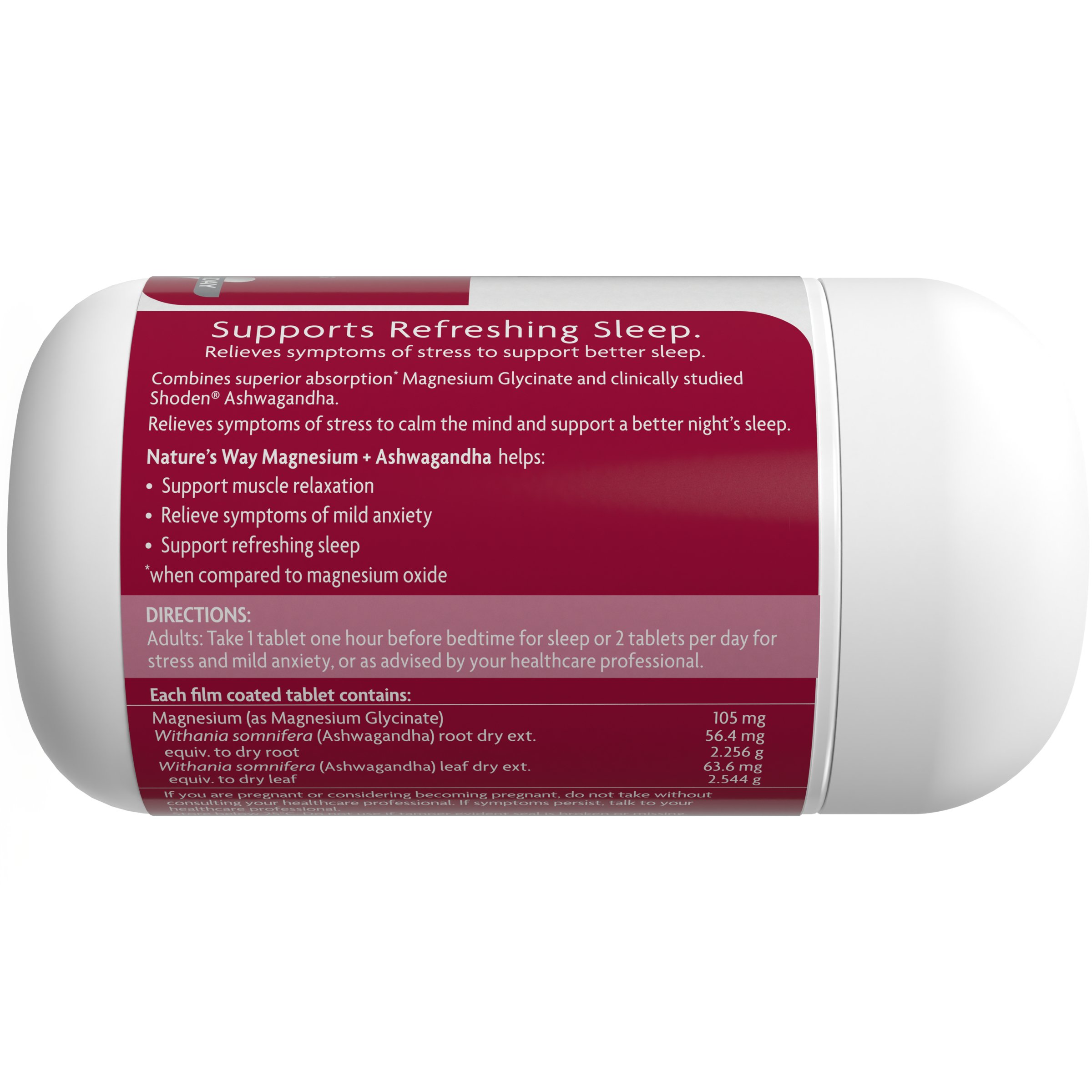 Nature's Way Magnesium + Ashwagandha 50 tablets - Image 2