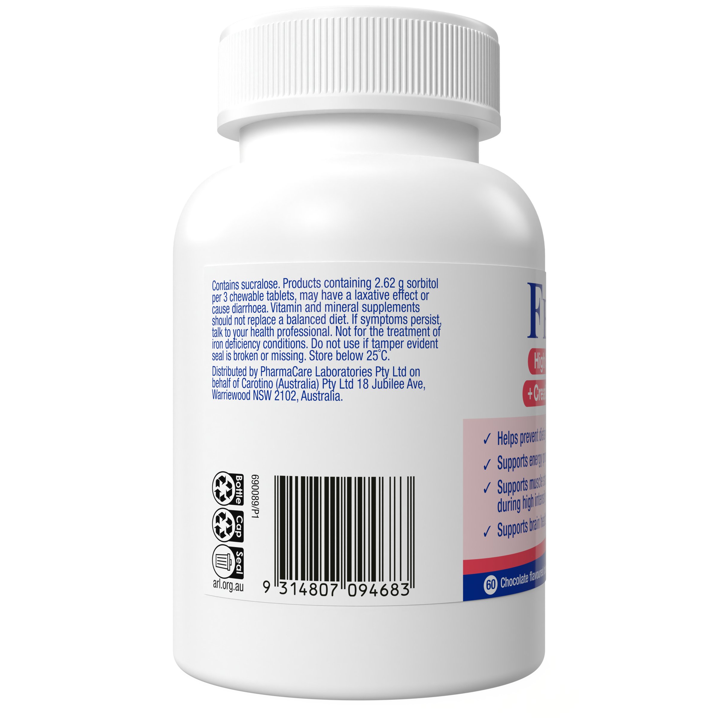 Fefol High Strength Iron + Creatine 60 chewable tablet - Image 3