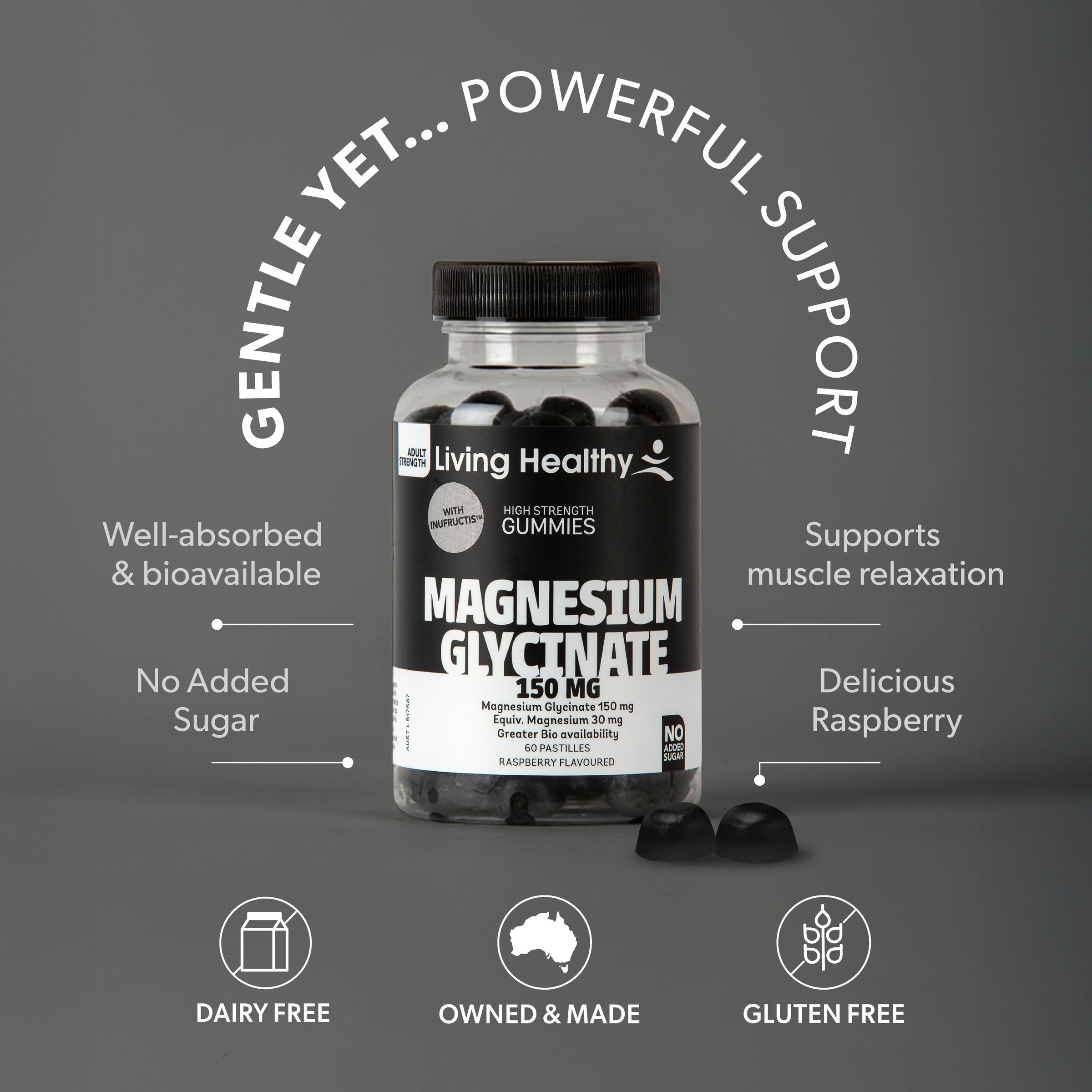 Living Healthy Magnesium Glycinate 150mg - 60 pastilles - Image 4