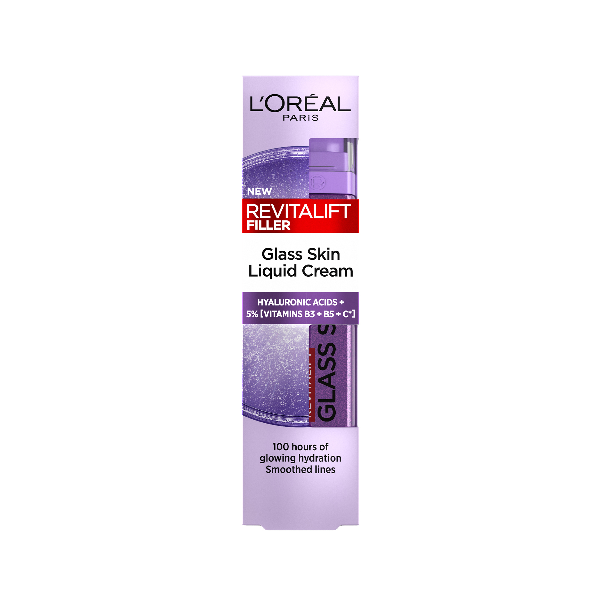 L'Oreal Paris Revitalift Filler Glass Skin Liquid Cream Face Moisturiser 50ml - Image 1