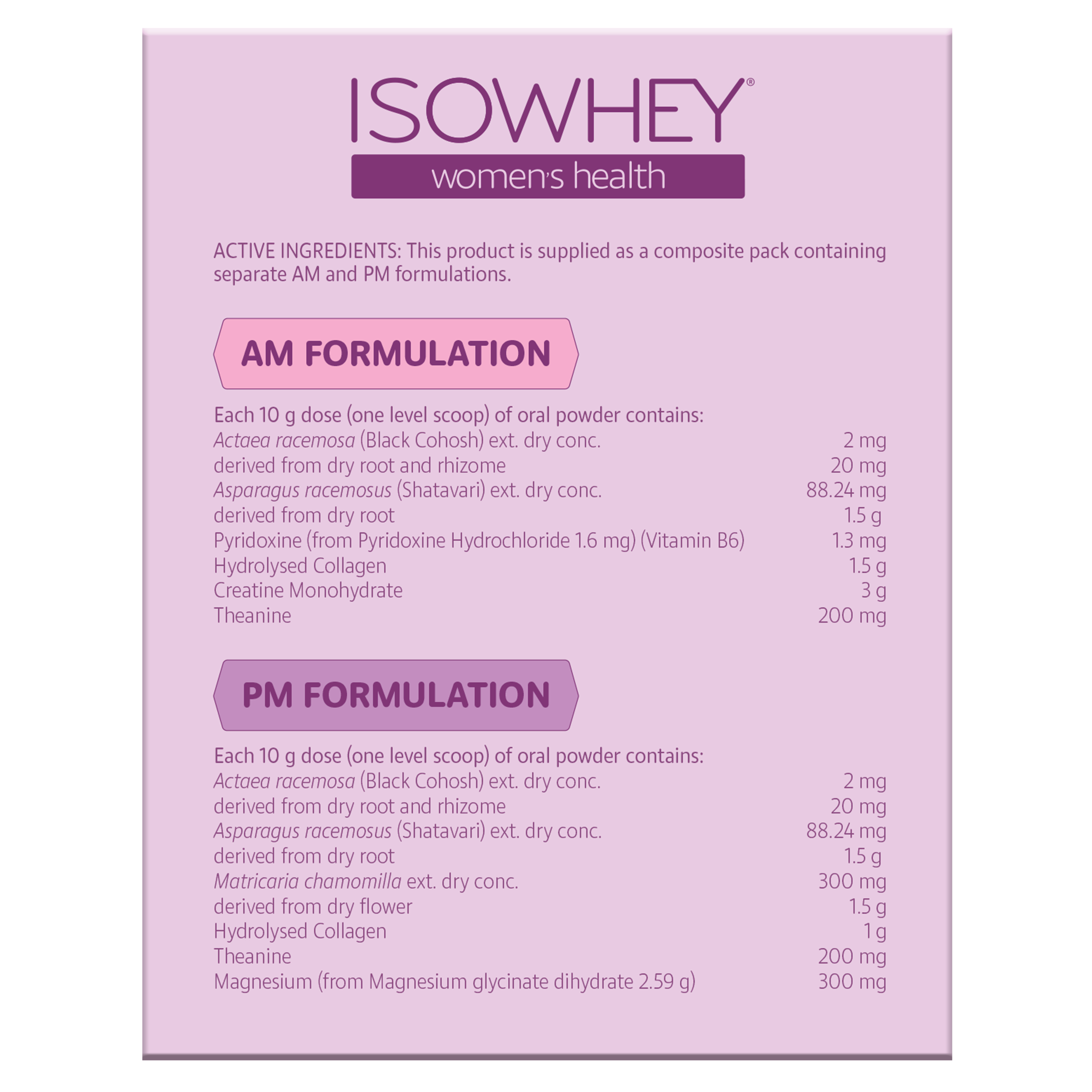 Isowhey Women's Health Menopause Am/Pm Kit 300g - Image 2