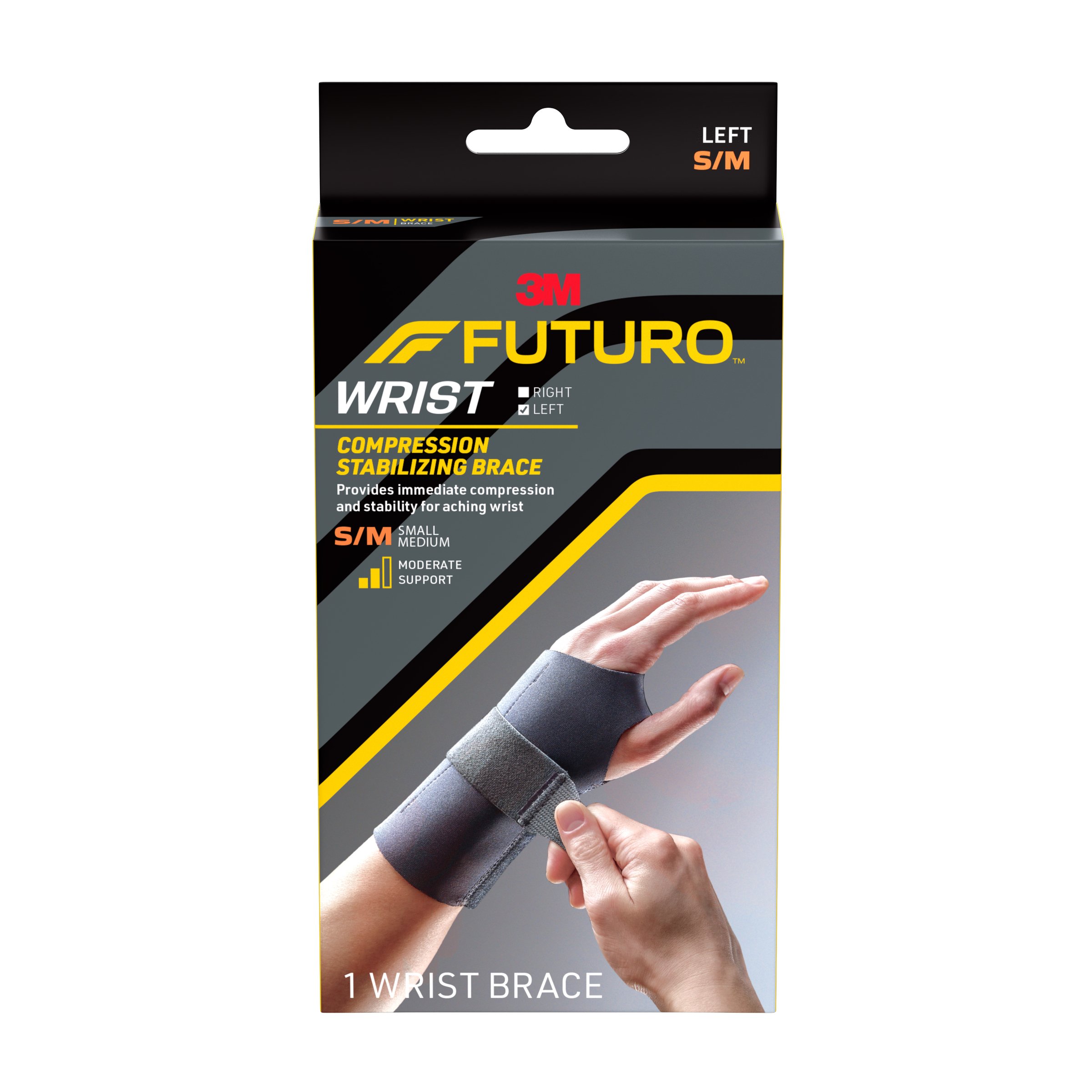 Futuro Wrist Compression Stabilising Brace Left Hand Small/Medium 1 each - Image 1