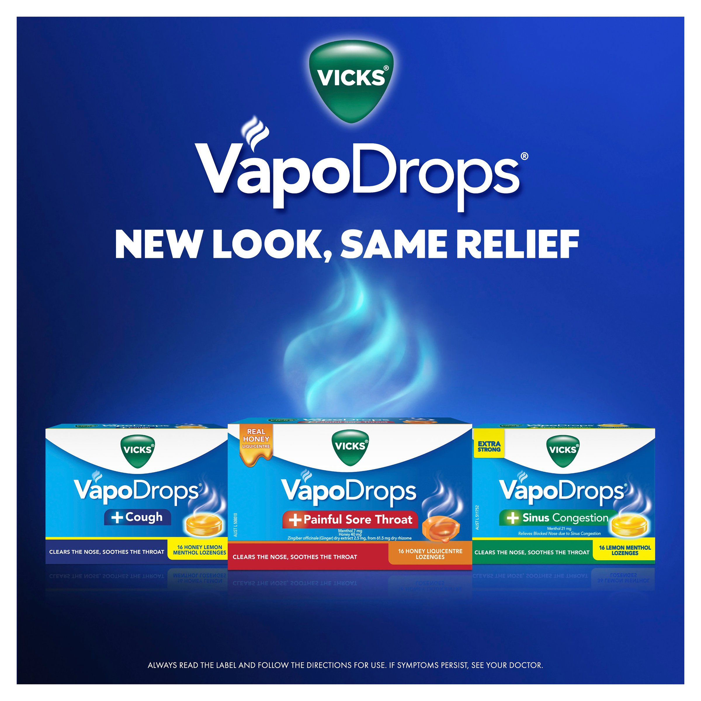 Vicks Vapodrops +Painful Sore Throat Honey Liquicentre 16 Lozenges - Image 4