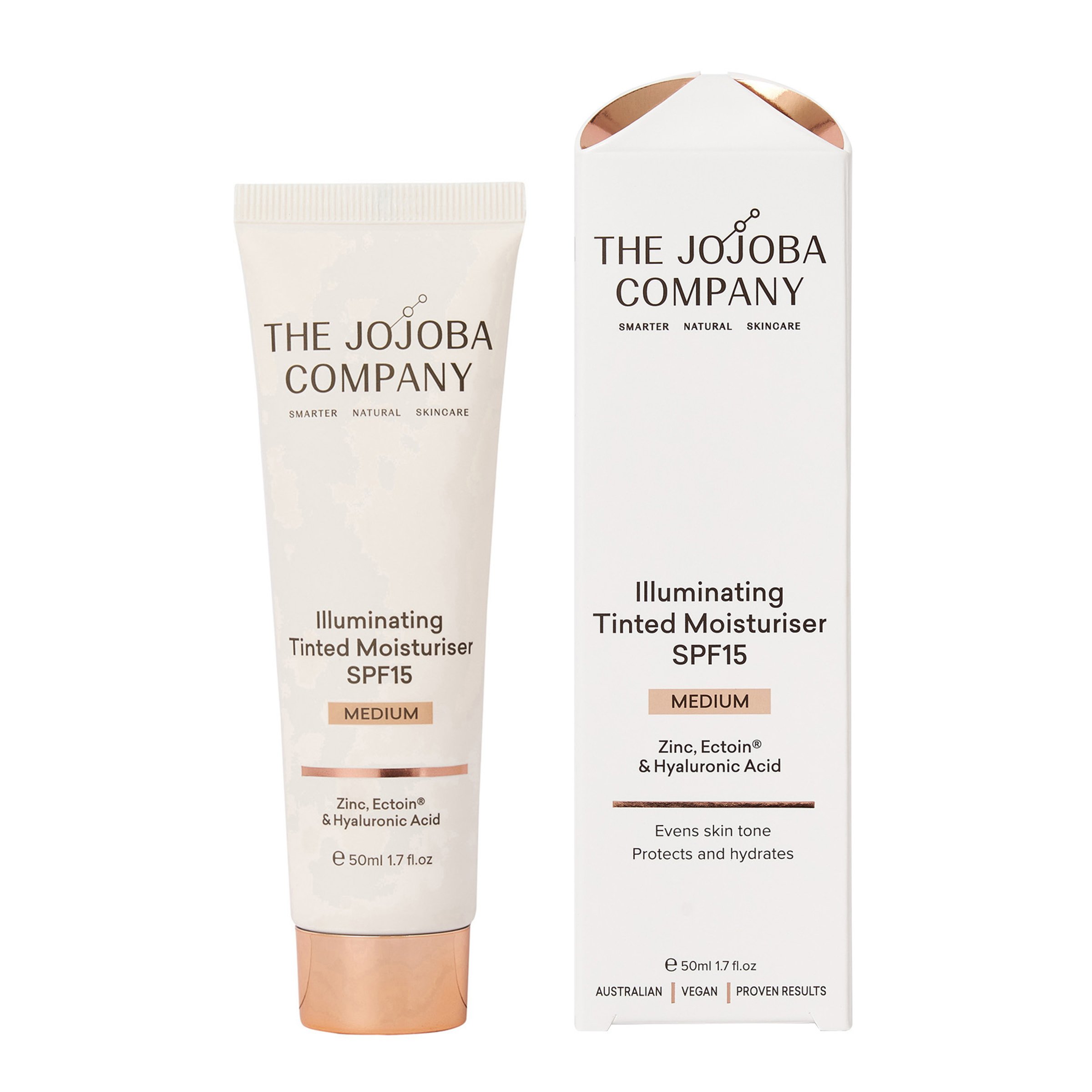 The Jojoba Company Illuminating Tinted Moisturiser SPF15 Shade Medium 50ml - Image 1