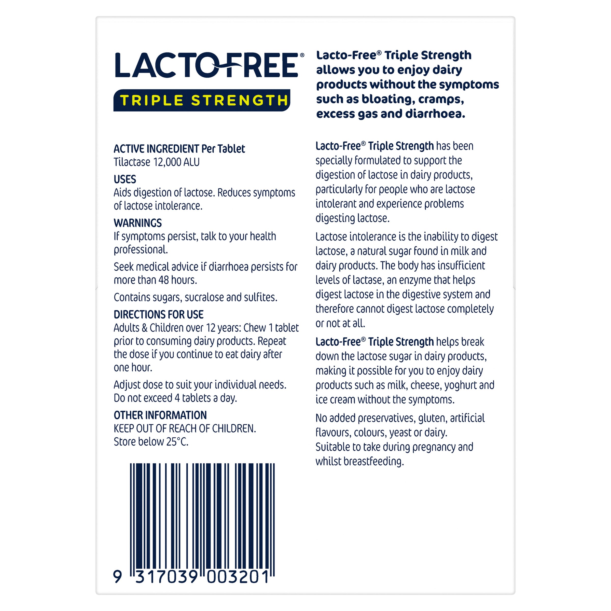 Lacto-Free Lacto Free Triple Strength Chewable 30 chewable tablets - Image 2