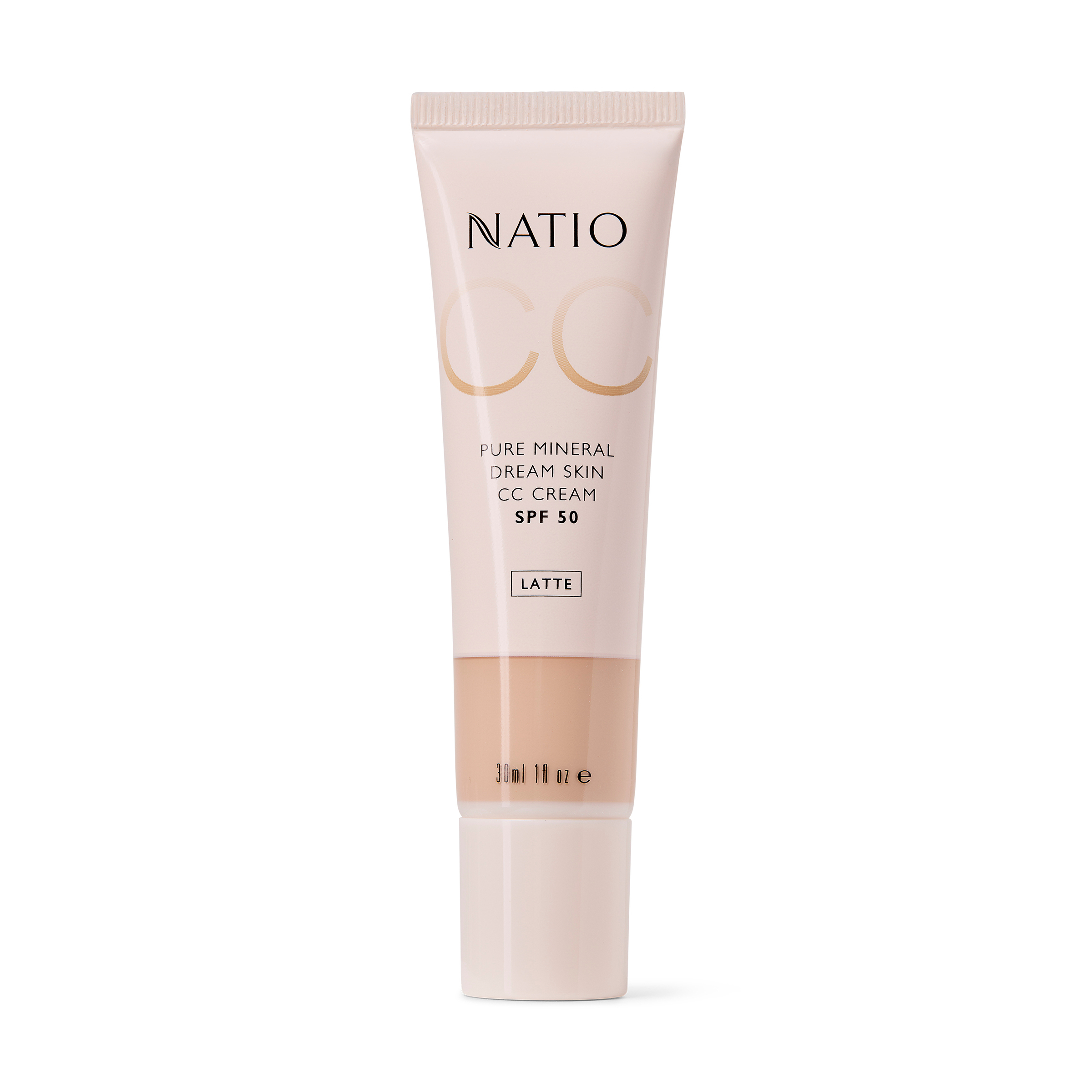 Natio Pure Mineral Skin CC Cream SPF 50 - Latte 30ml - Image 1