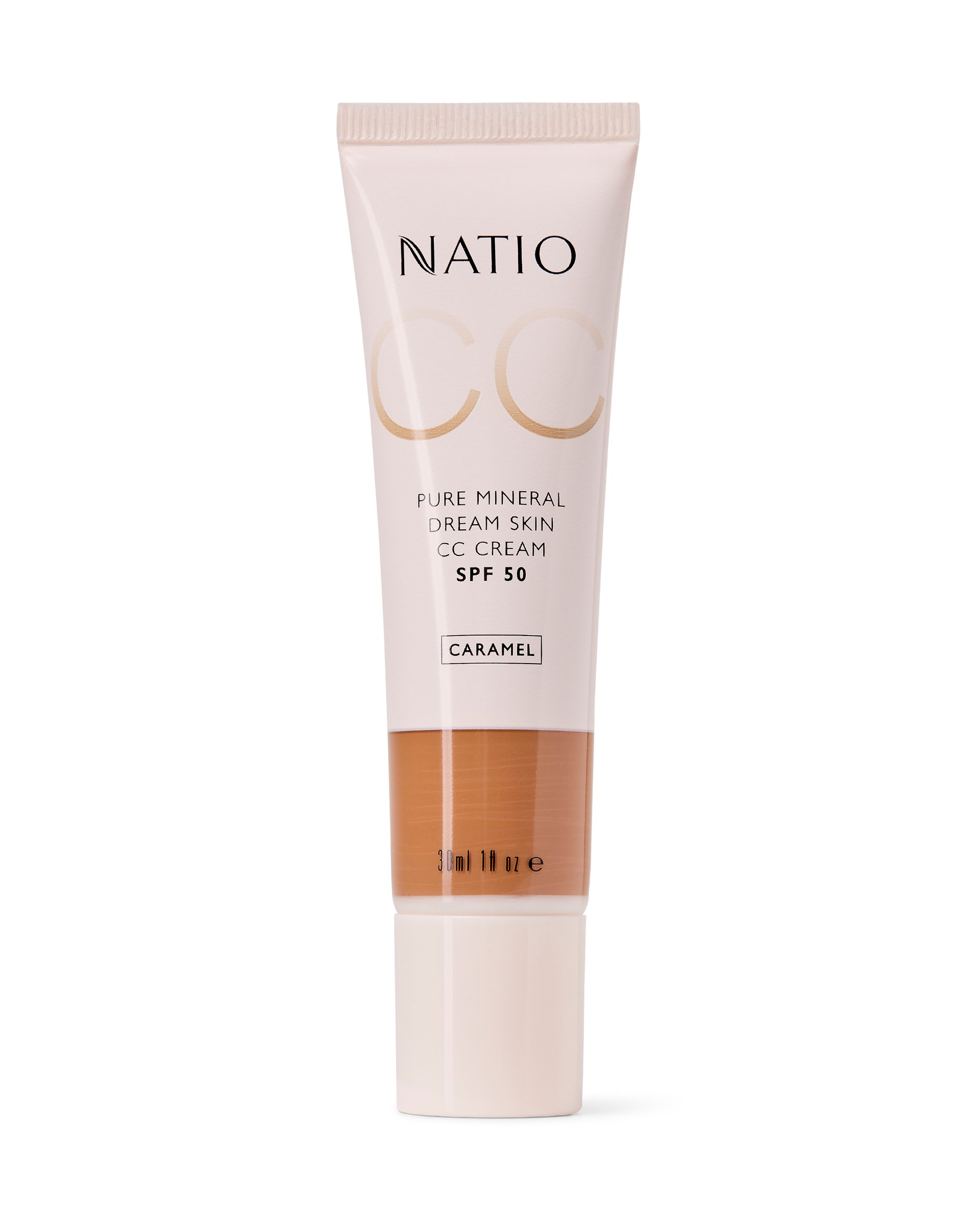 Natio Pure Mineral Skin CC Cream SPF 50 - Caramel 30ml - Image 1