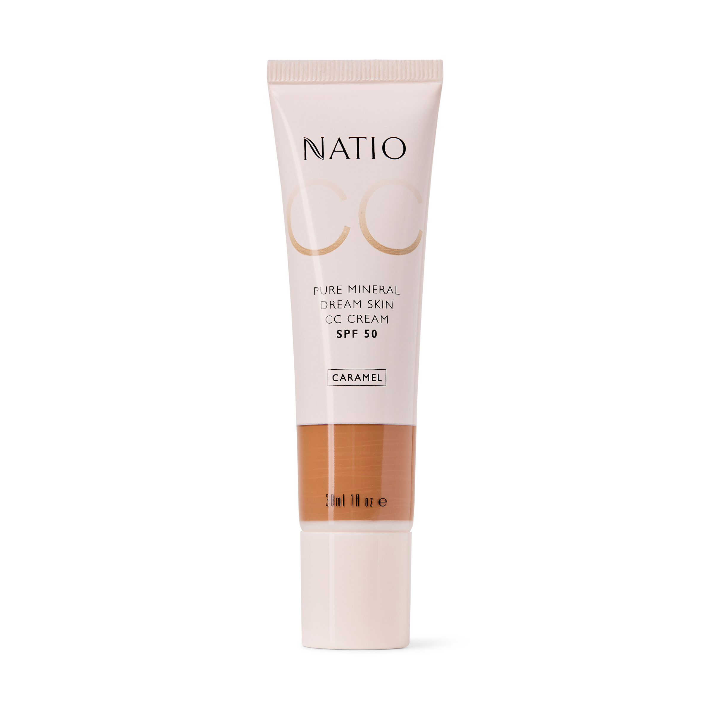 Natio Pure Mineral Skin CC Cream SPF 50 - Caramel 30ml - Image 1