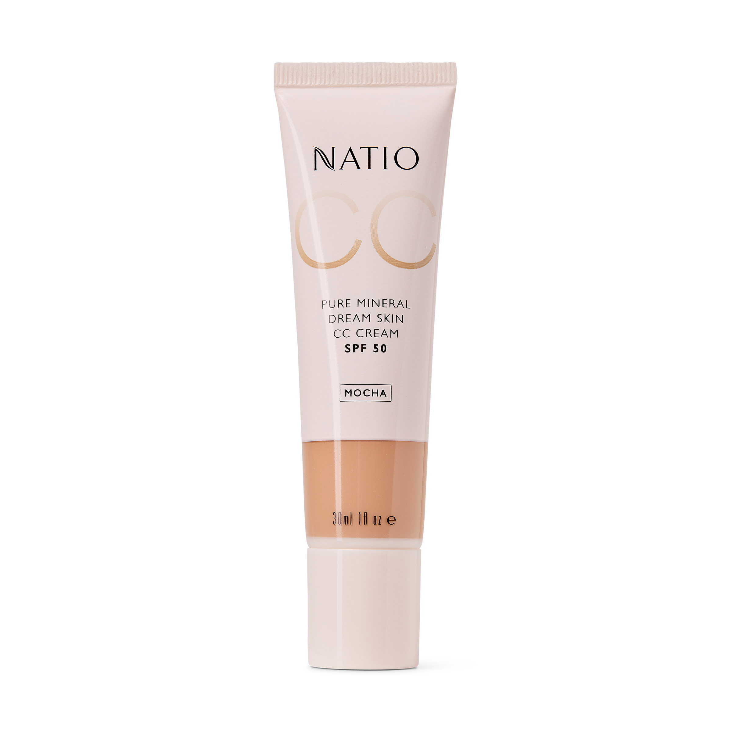 Natio Pure Mineral Skin CC Cream SPF 50 - Mocha 30ml - Image 1