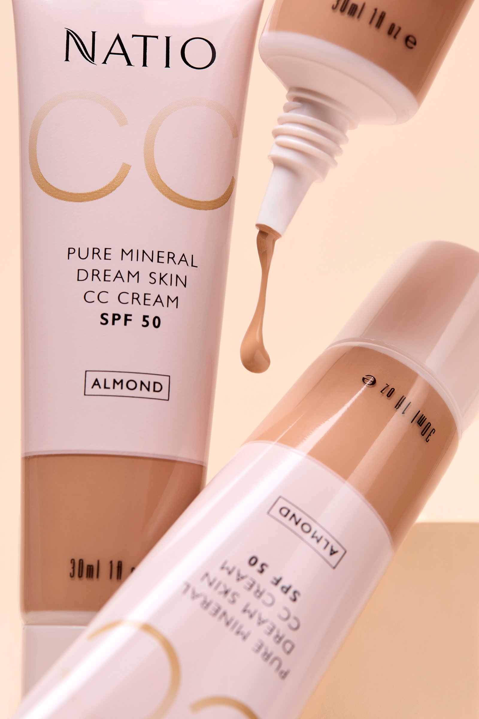 Natio Pure Mineral Skin CC Cream SPF 50 - Almond 30ml - Image 8